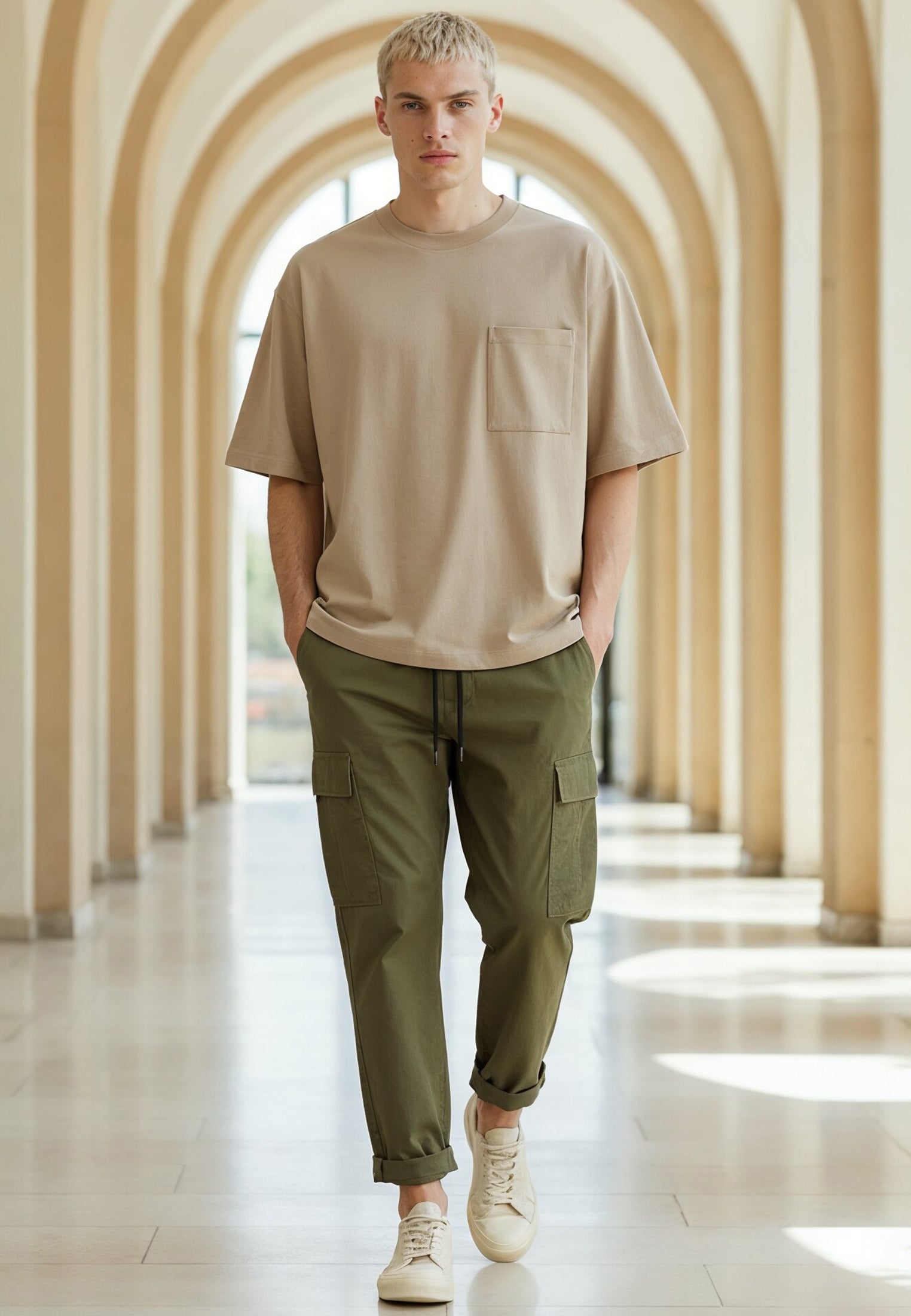 CROP BOX T-SHIRT KHAKI