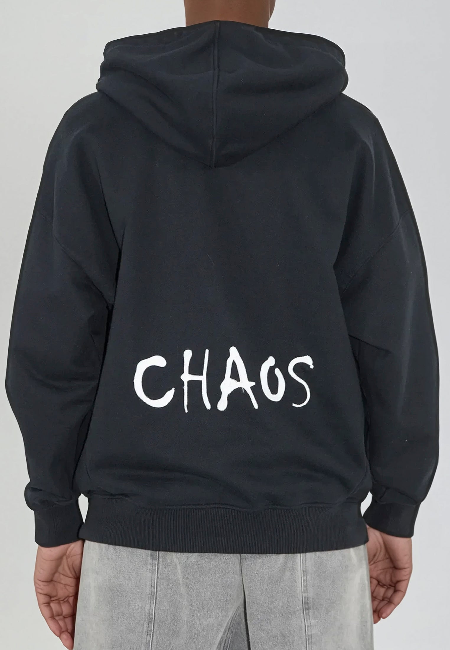 EMBROIDERY CHAOS HOODIE BLACK