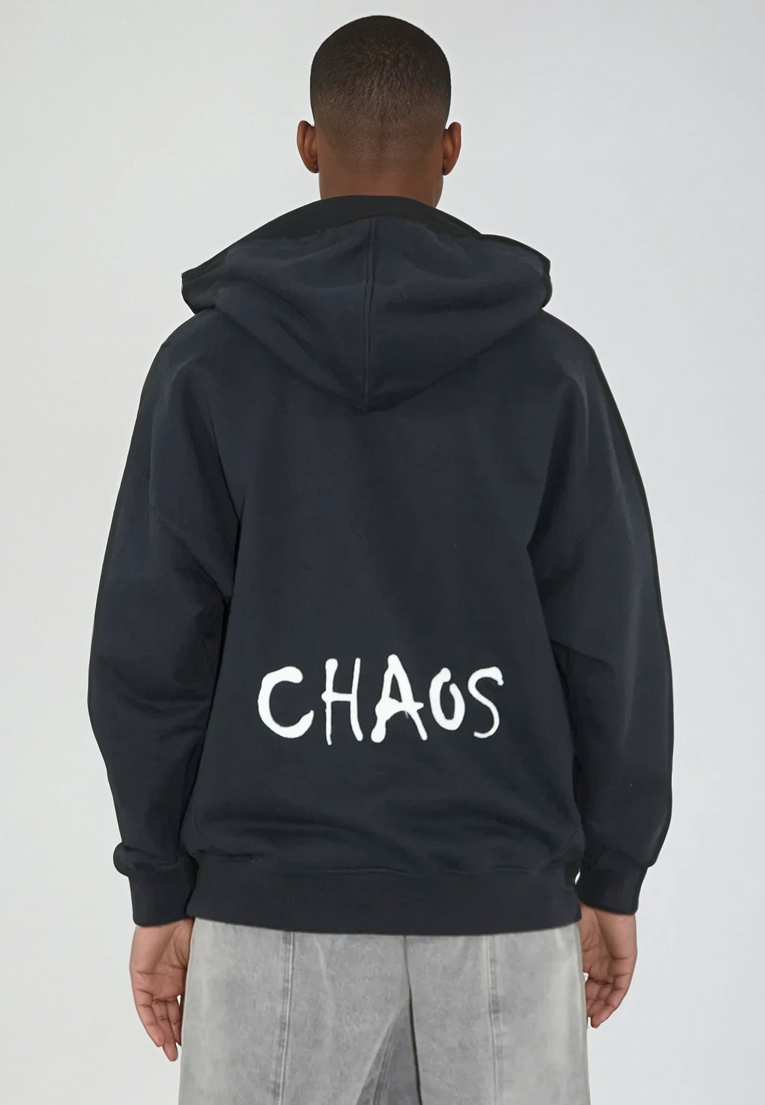 EMBROIDERY CHAOS HOODIE BLACK