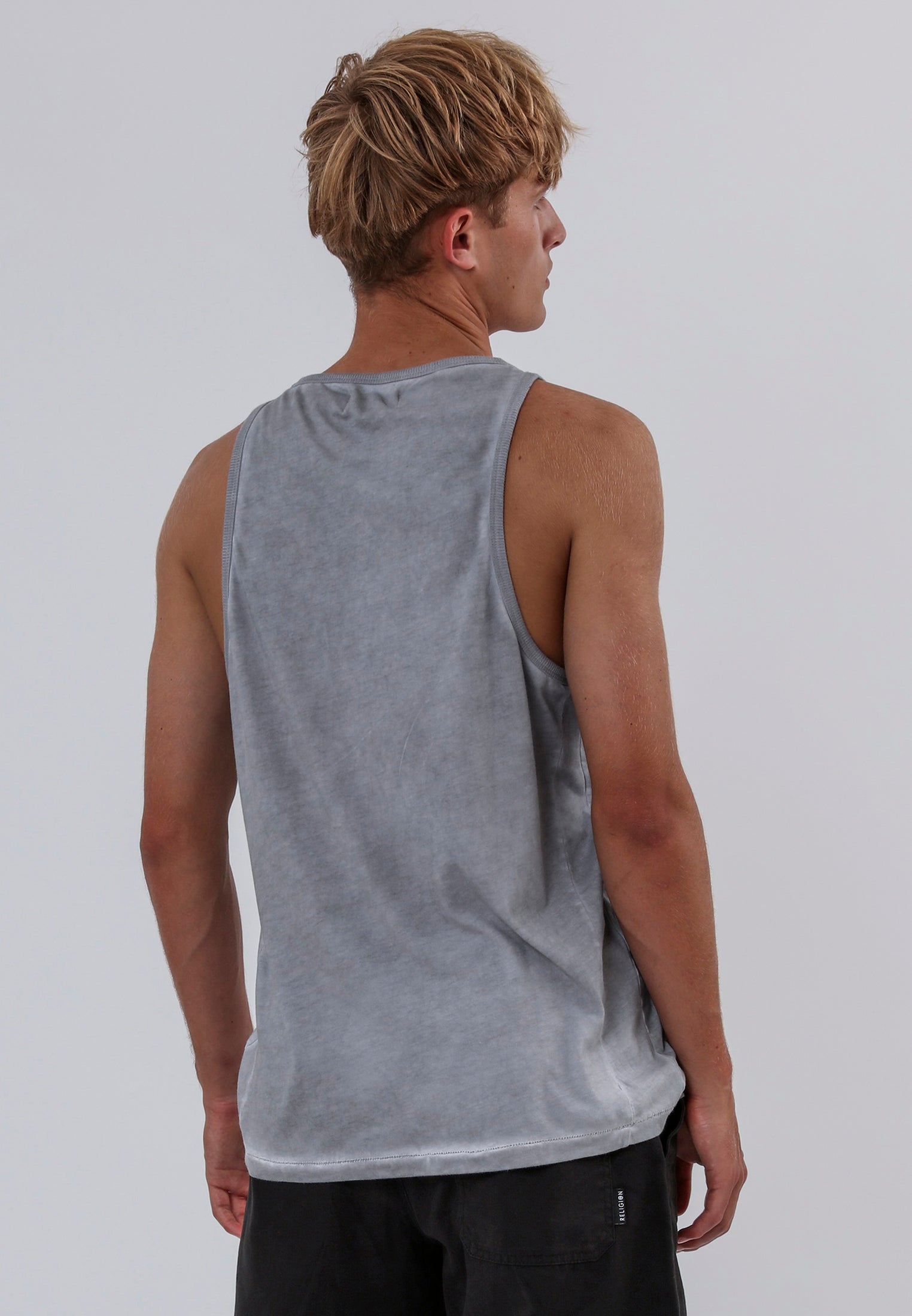 OIL WASH VEST GREY