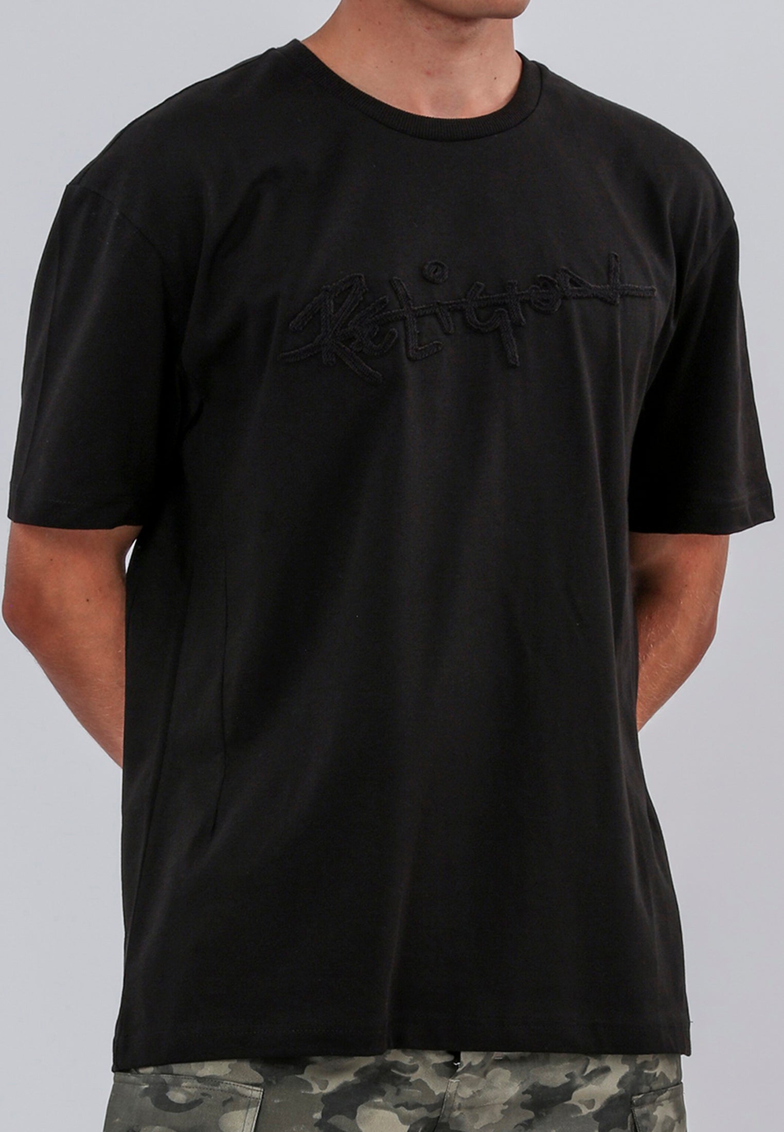 RELIGION APPLIQUE T-SHIRT BLACK