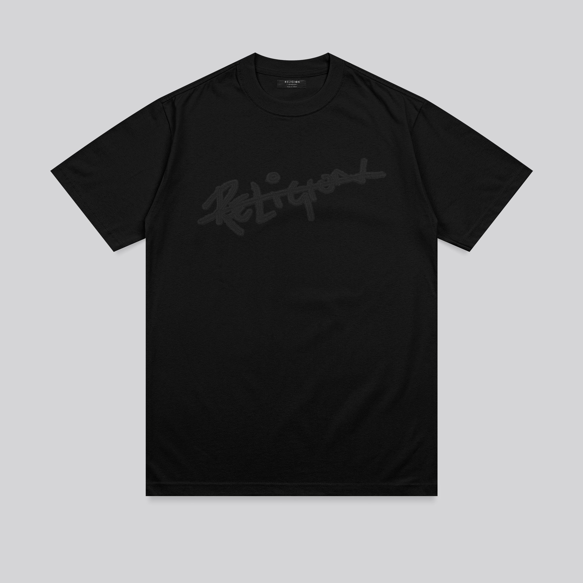 RELIGION APPLIQUE T-SHIRT BLACK