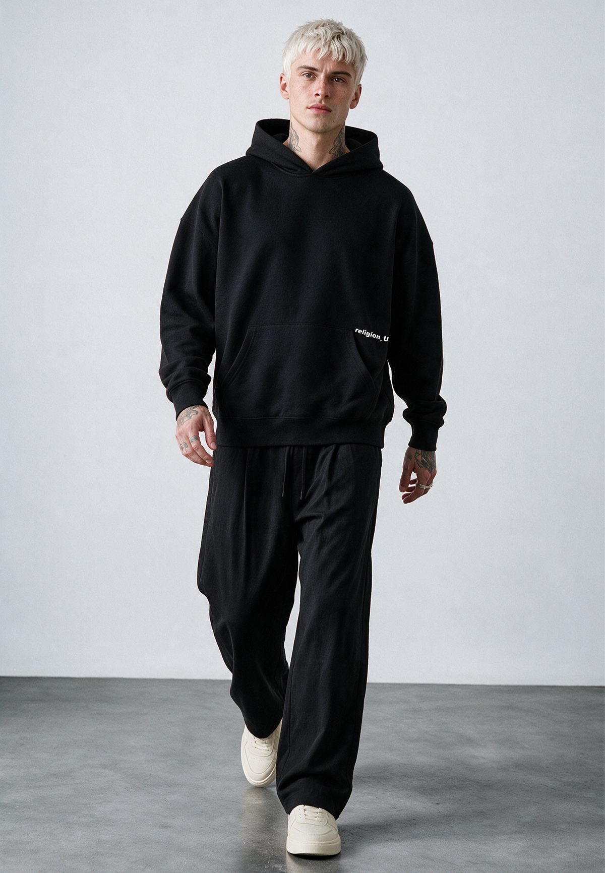 RELIGION UK RELAXED HOODIE BLACK