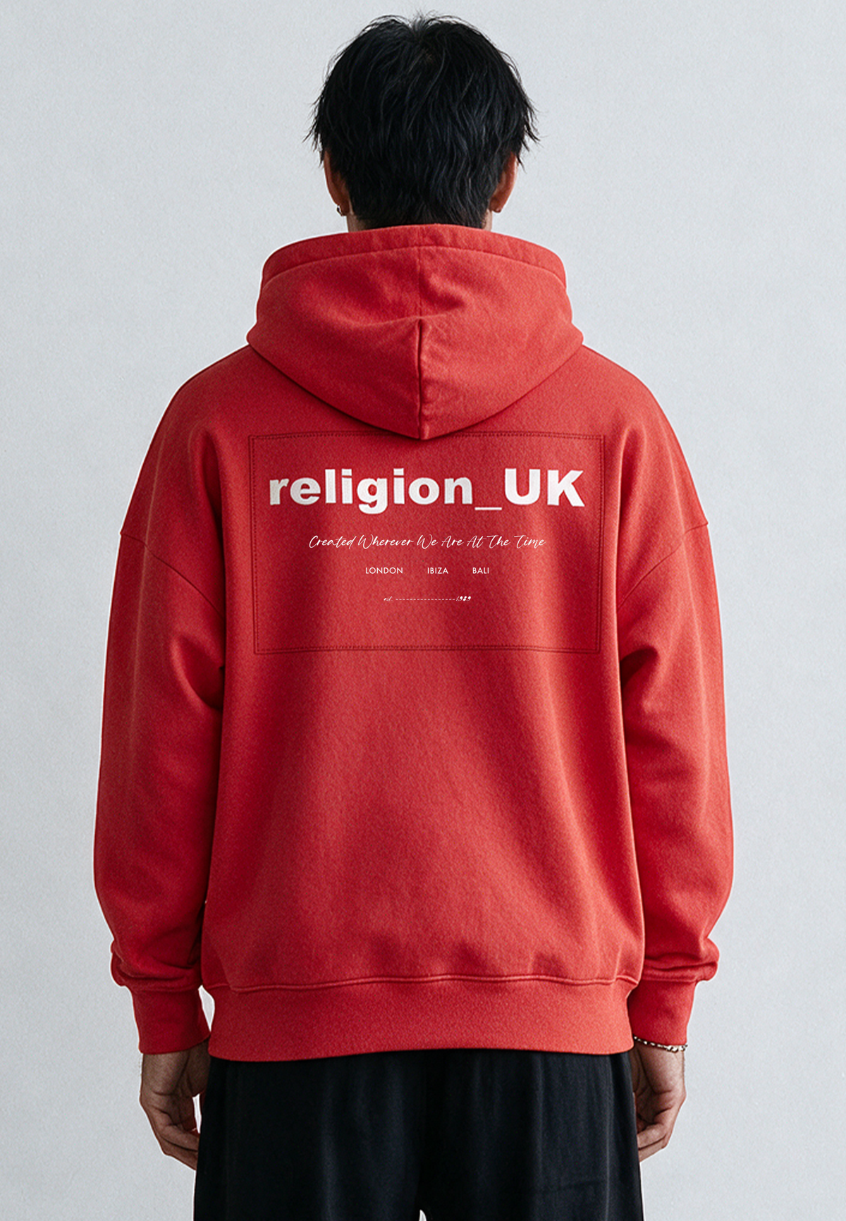 RELIGION UK RELAXED HOODIE BRIGHT RED