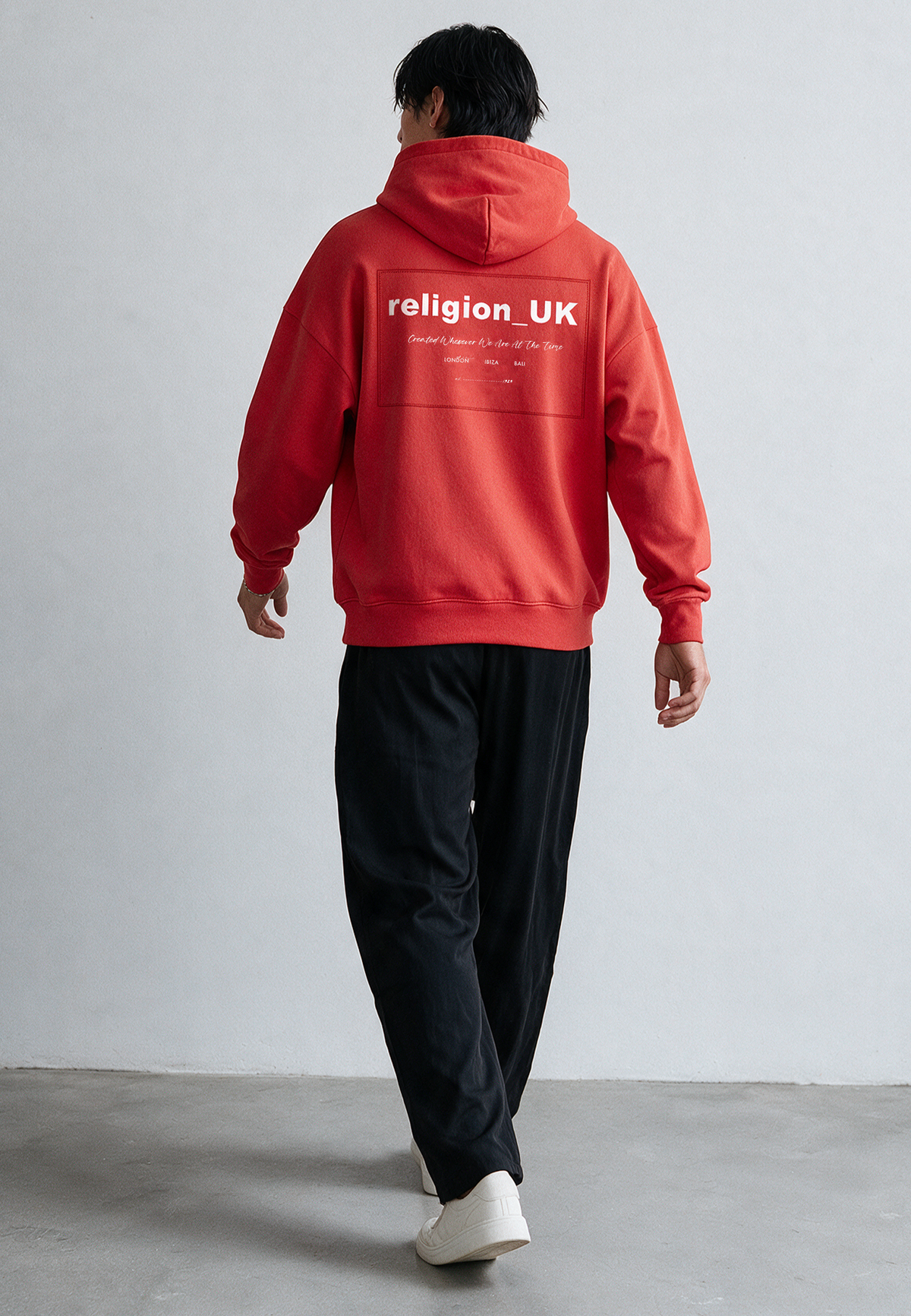 RELIGION UK RELAXED HOODIE BRIGHT RED