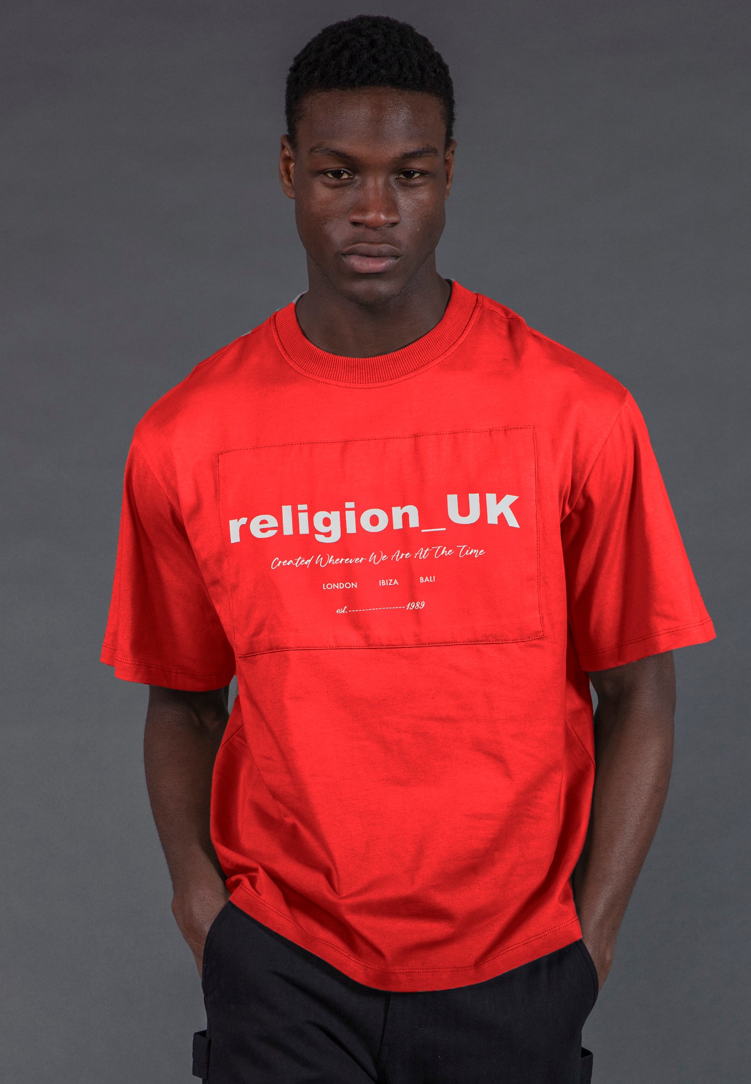 RELIGION UK T-SHIRT BRIGHT RED