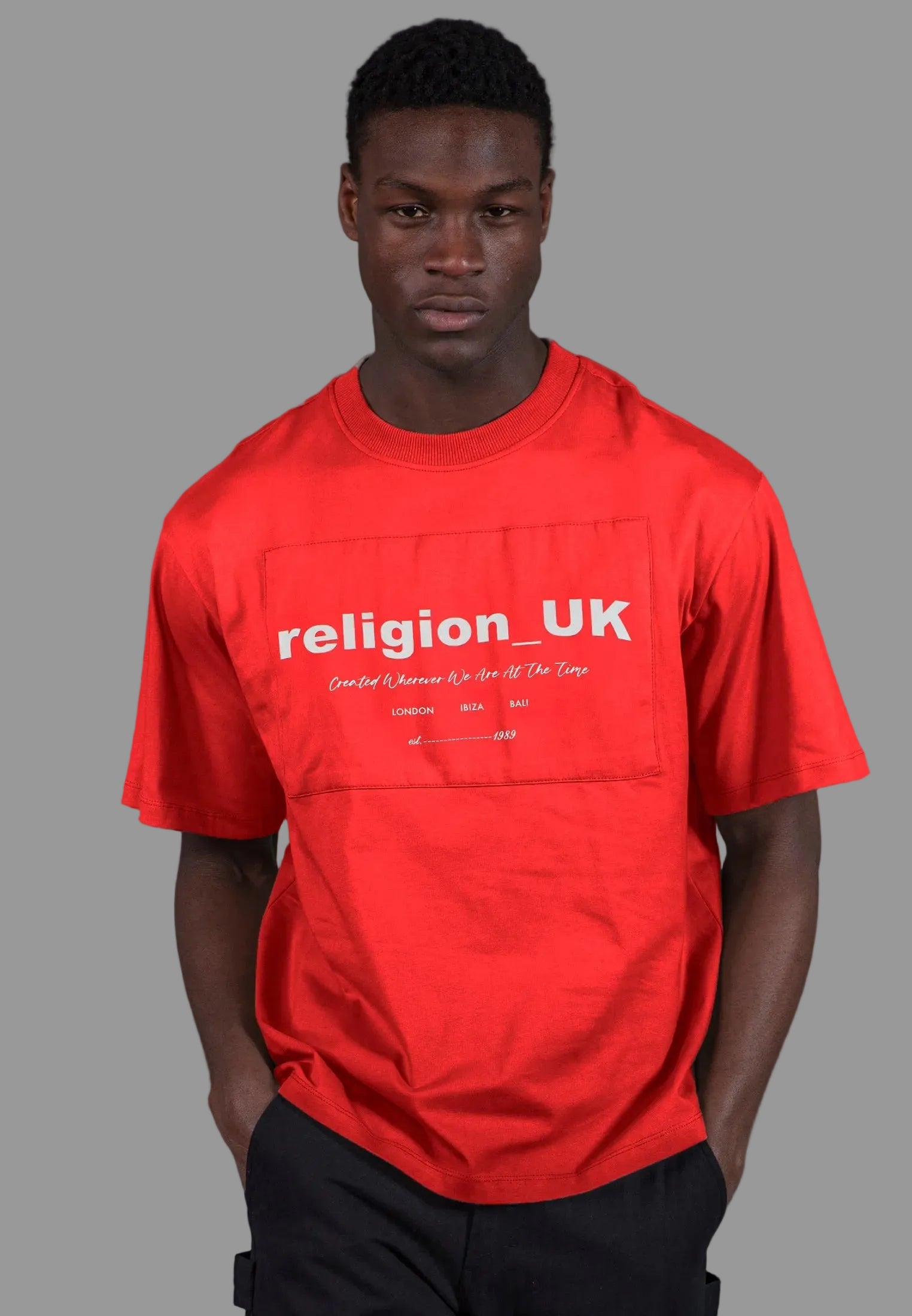 RELIGION UK T-SHIRT BRIGHT RED