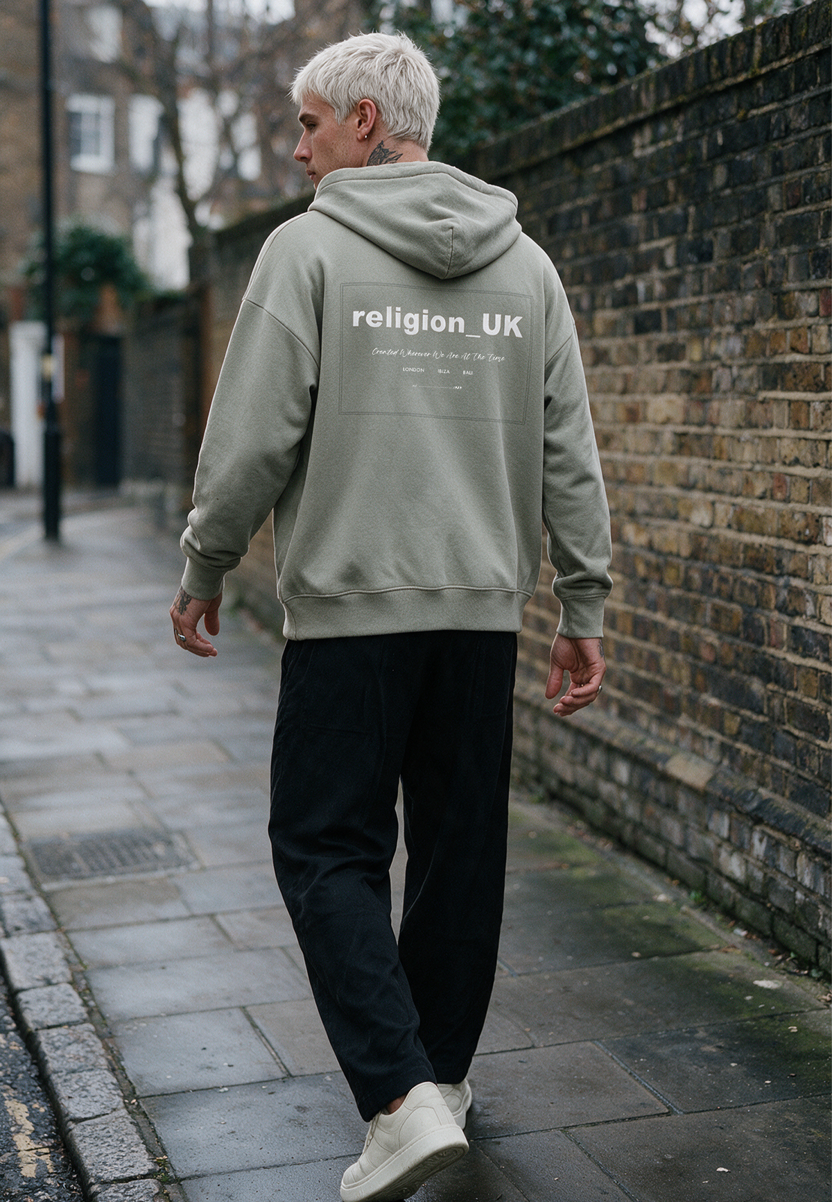 RELIGION UK ZIP UP HOODIE KHAKI