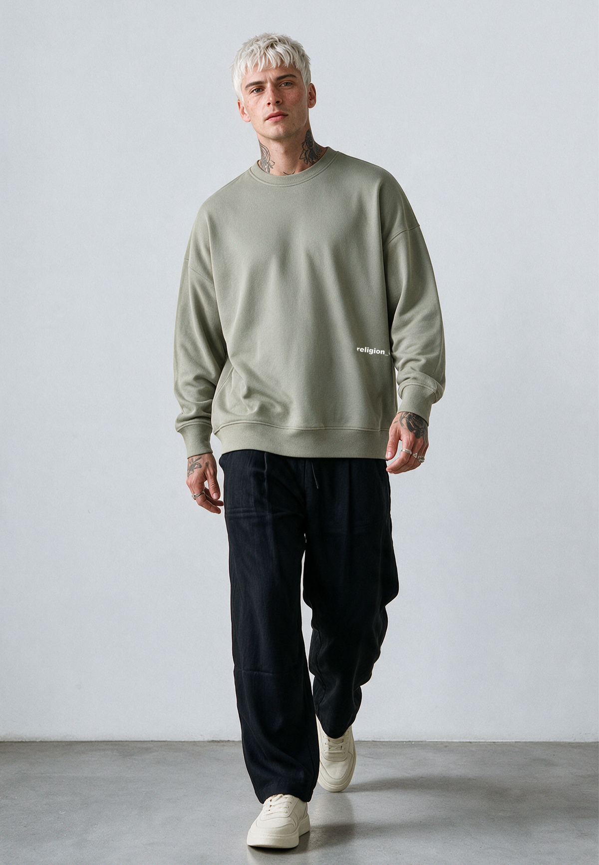 RELIGION UK SWEAT KHAKI
