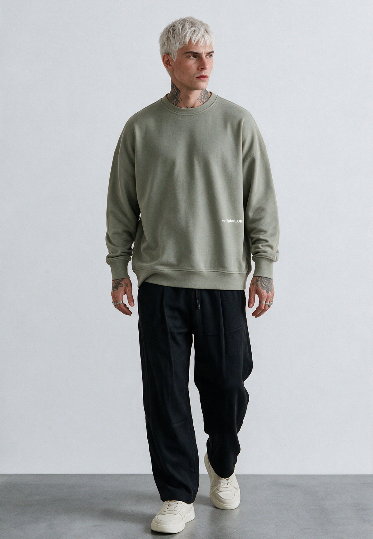 RELIGION UK SWEAT KHAKI