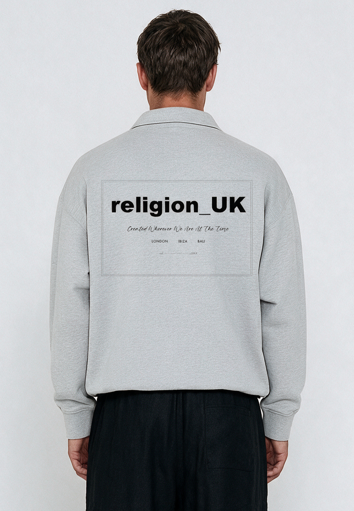 RELIGION UK CROPPED ZIP SWEATSHIRT GREY MARL