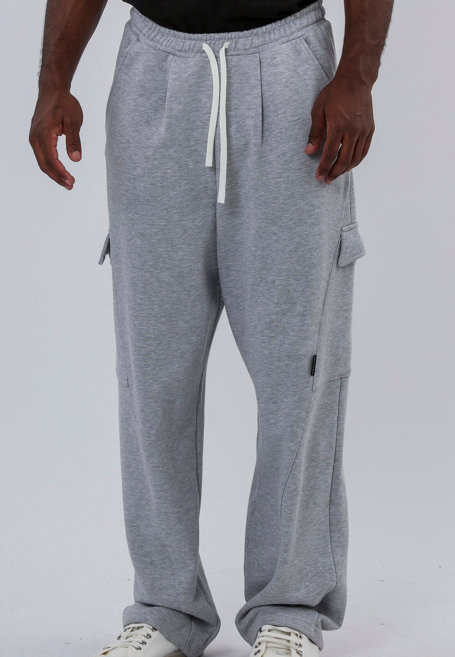 RELAXED CARGO PANTS GREY MARL