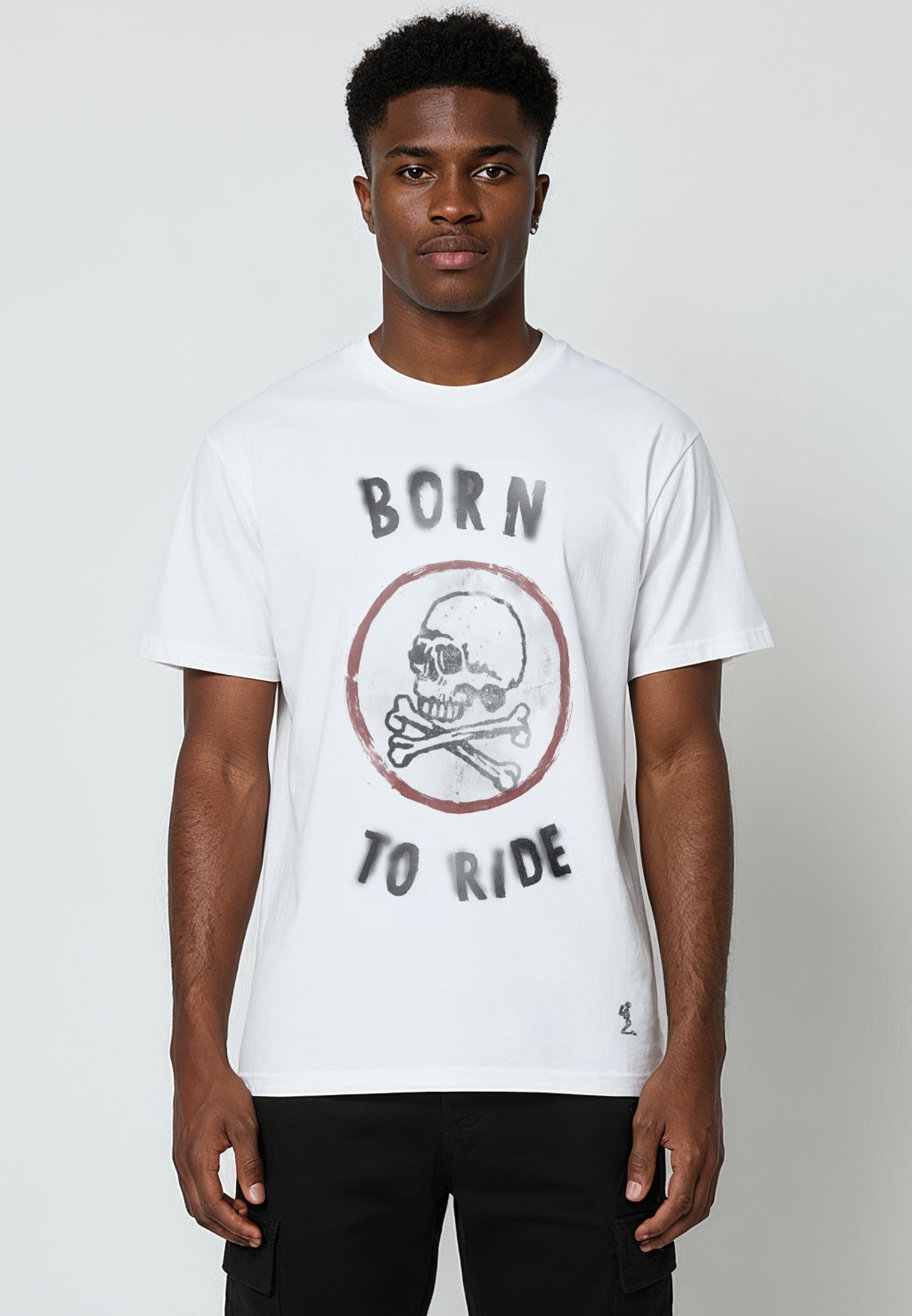 BORN TO RIDE T-SHIRT WHITE