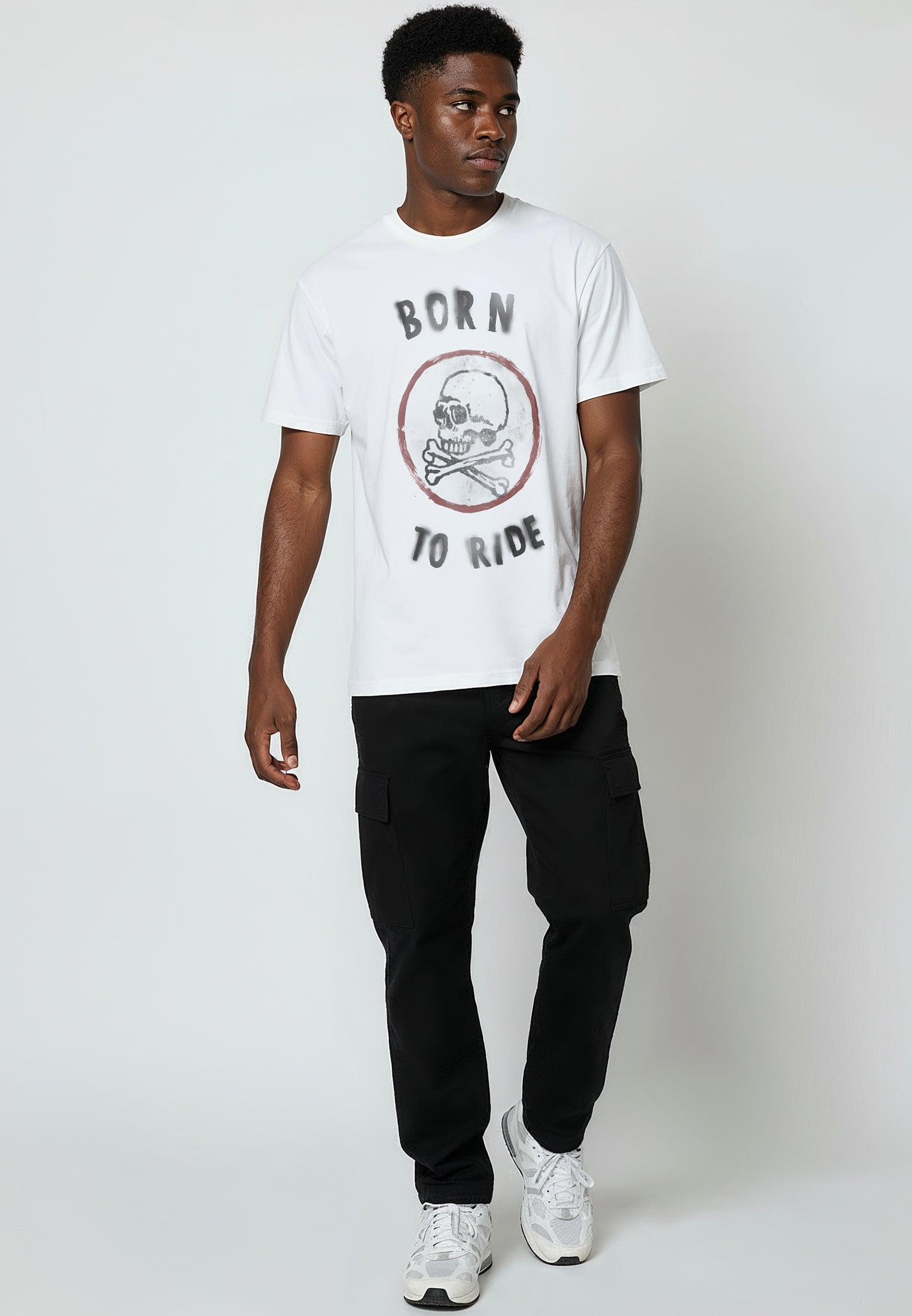 BORN TO RIDE T-SHIRT WHITE