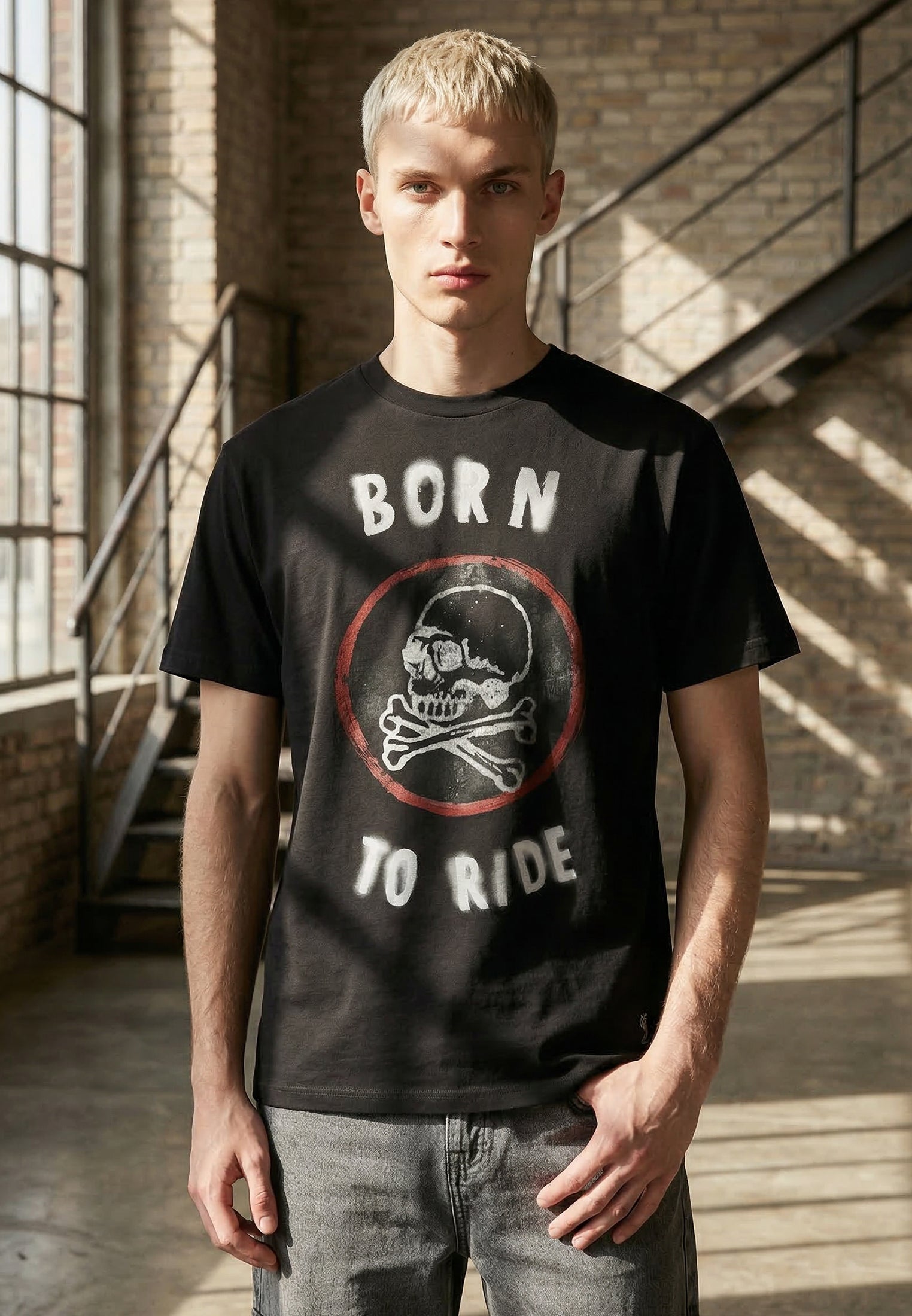 BORN TO RIDE T-SHIRT BLACK