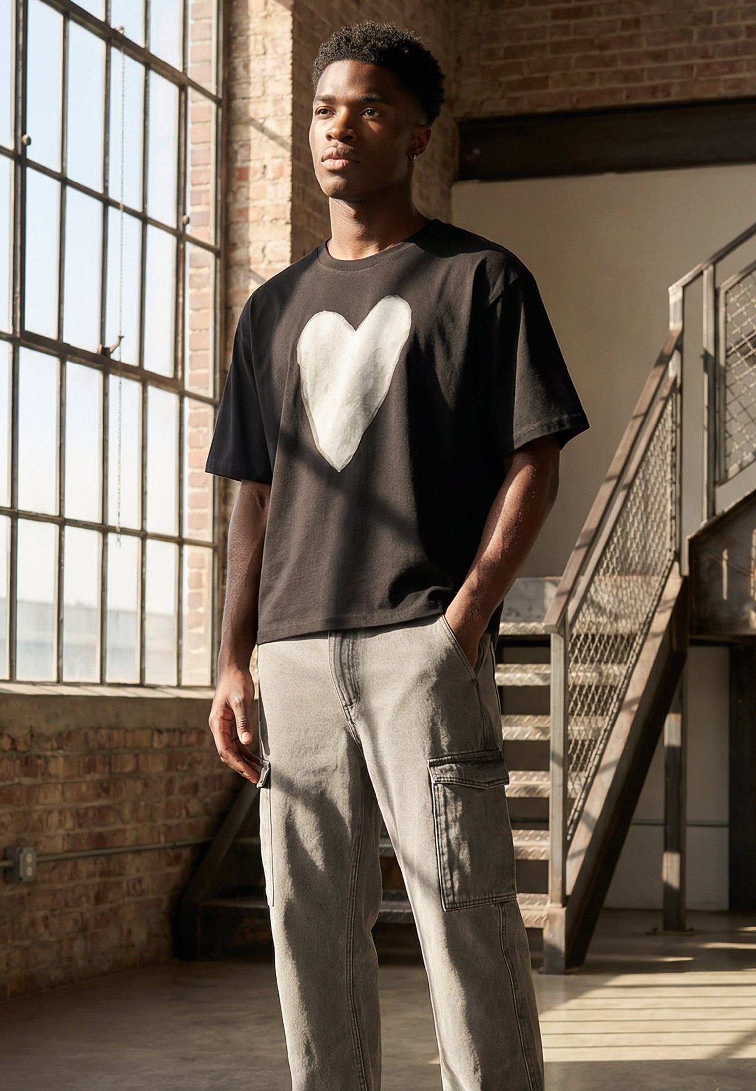 HEART CROP T-SHIRT BLACK