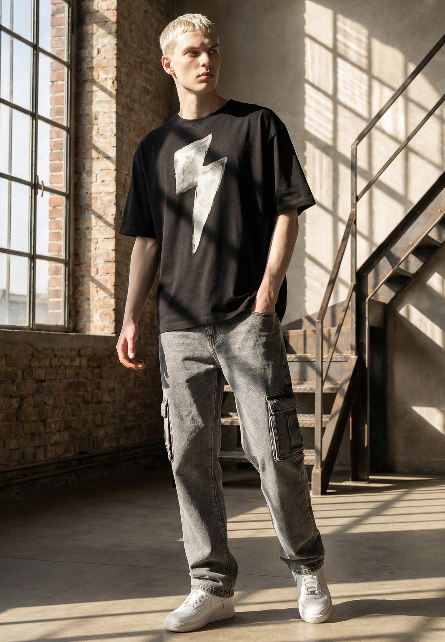 BOLT CROP T-SHIRT BLACK