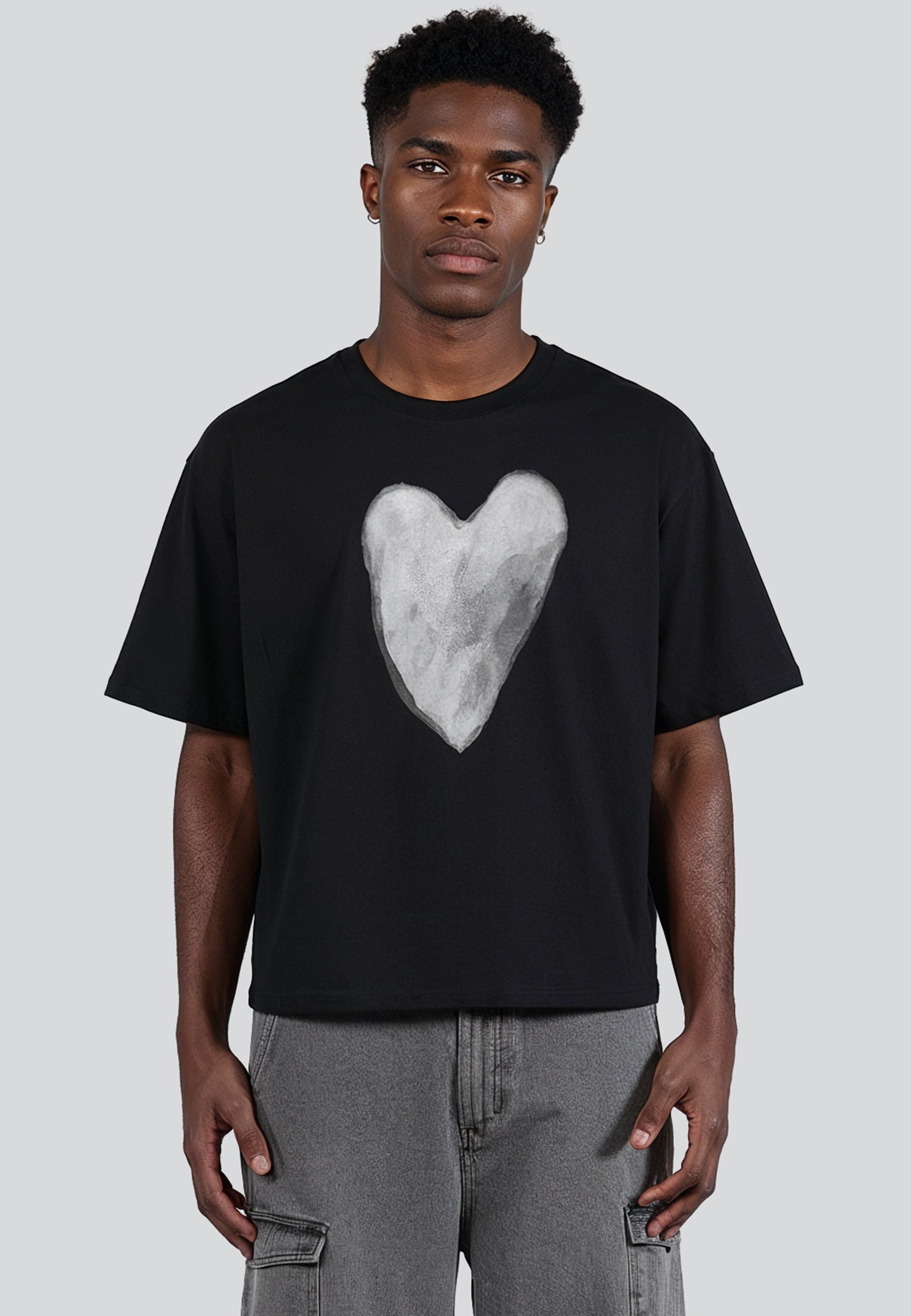 HEART CROP T-SHIRT BLACK