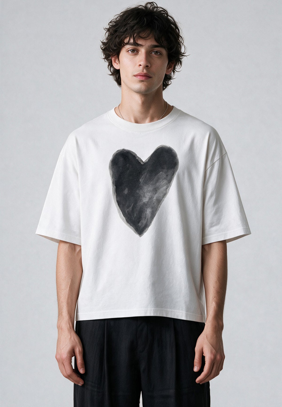 HEART BOXY T-SHIRT WHITE