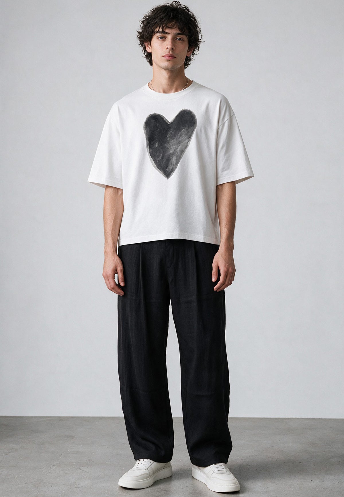 HEART BOXY T-SHIRT WHITE