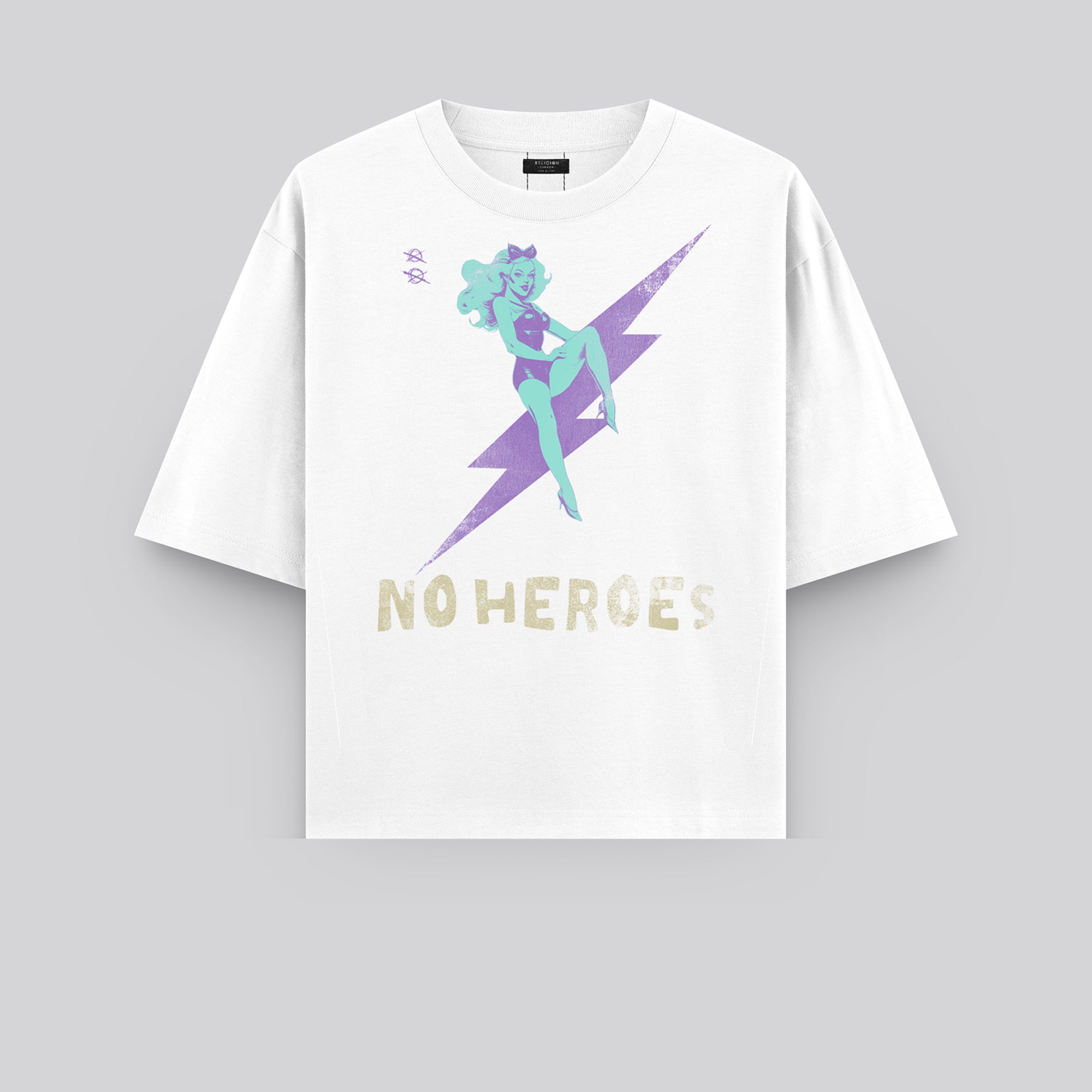 NO HEROES CROP T-SHIRT WHITE