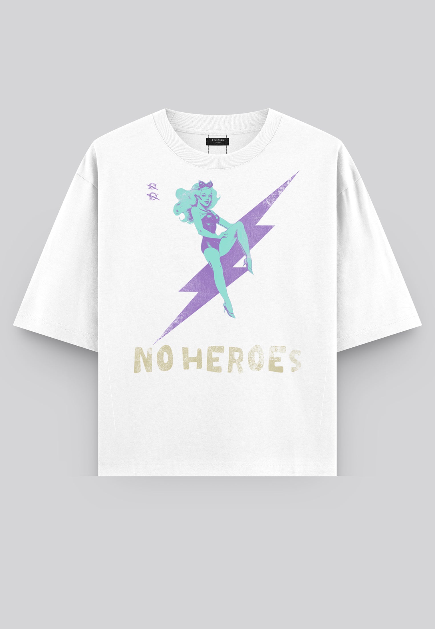 NO HEROES CROP T-SHIRT WHITE