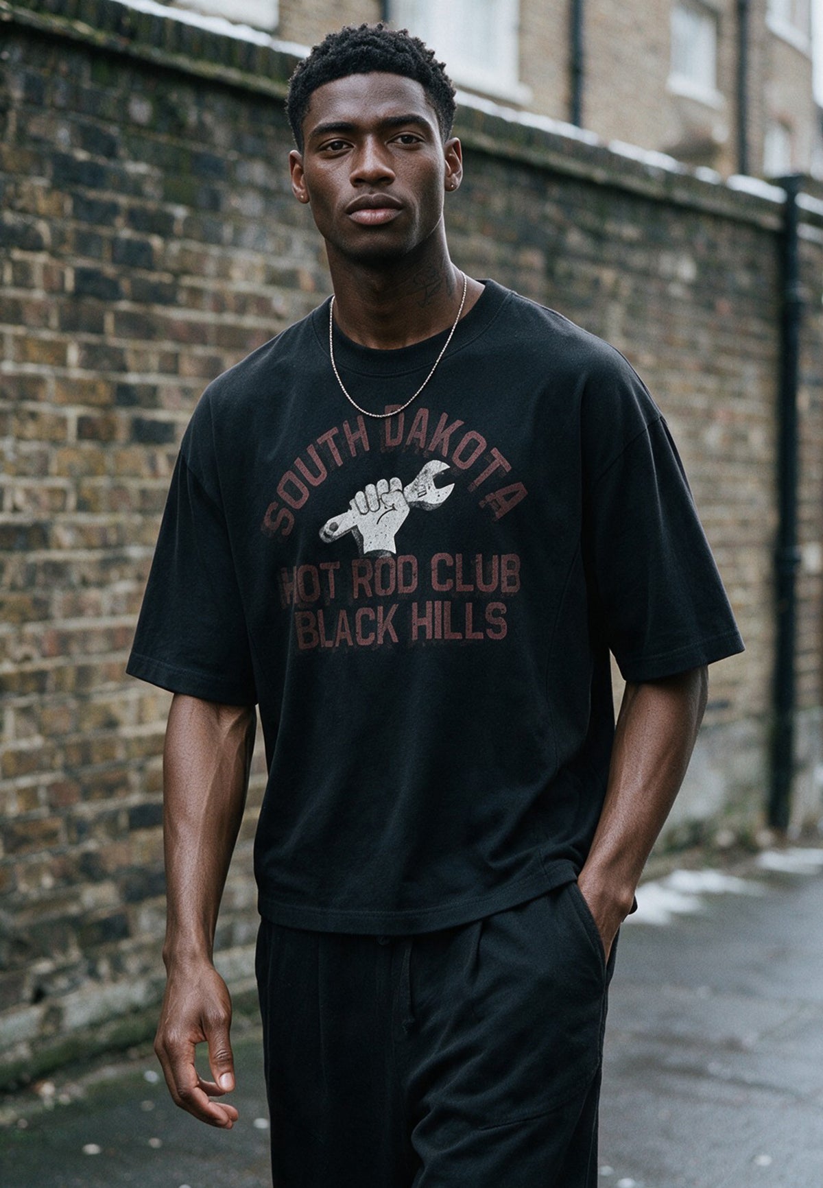 SOUTH DAKOTA BOXY T-SHIRT BLACK