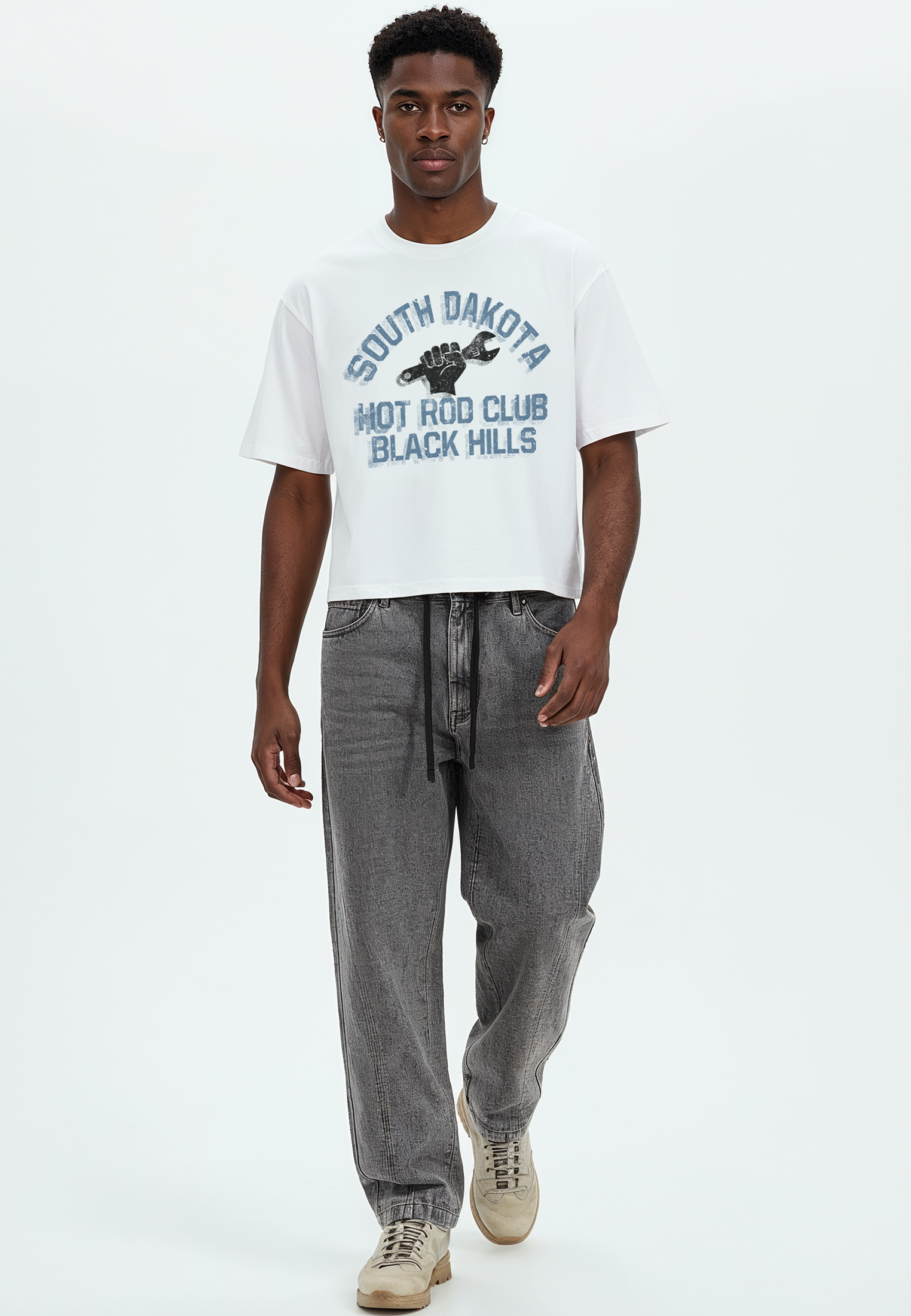 SOUTH DAKOTA CROP T-SHIRT WHITE