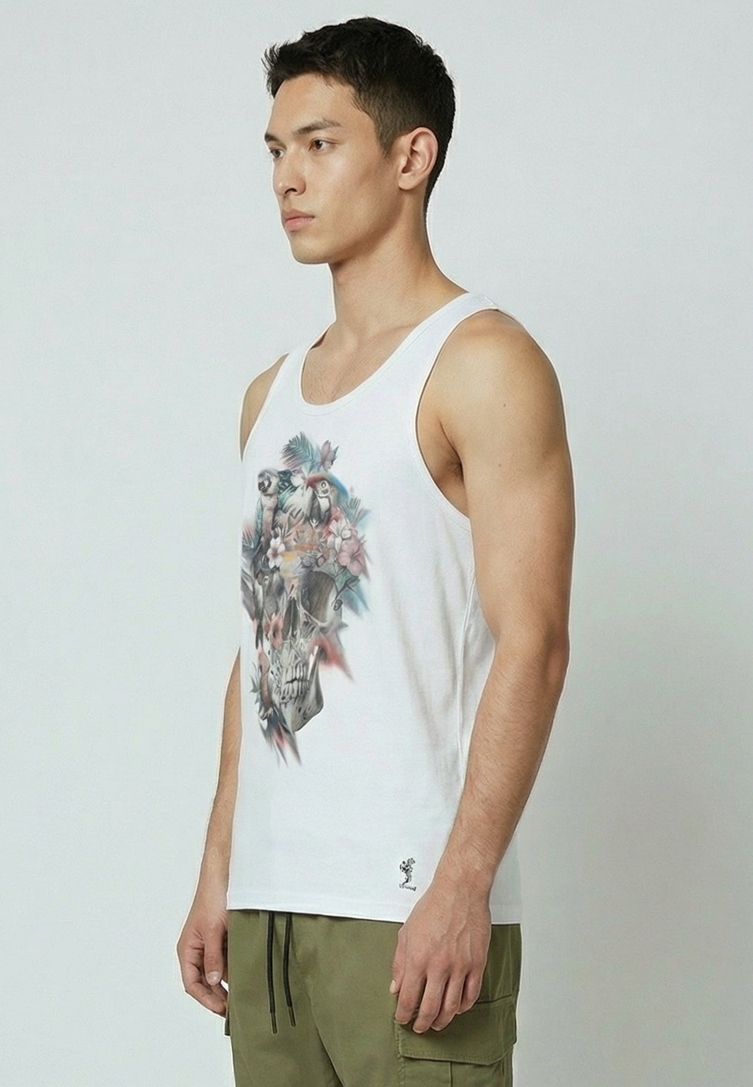 SKULL PARROT VEST OFF WHITE