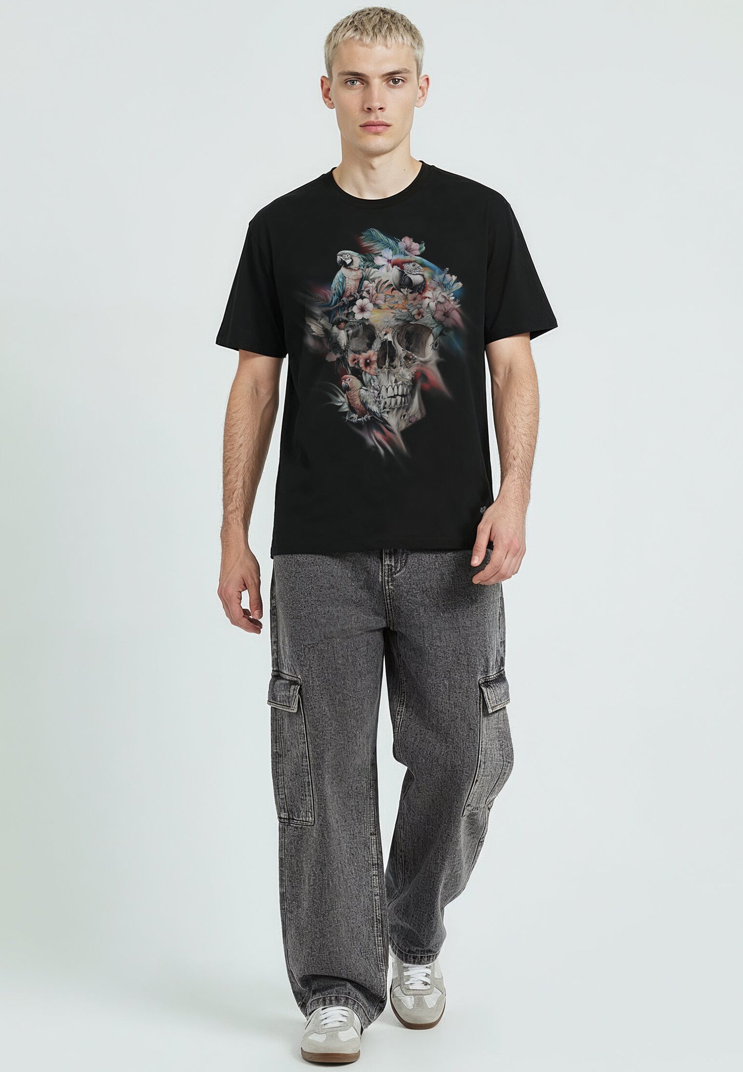 SKULL PARROT T-SHIRT BLACK