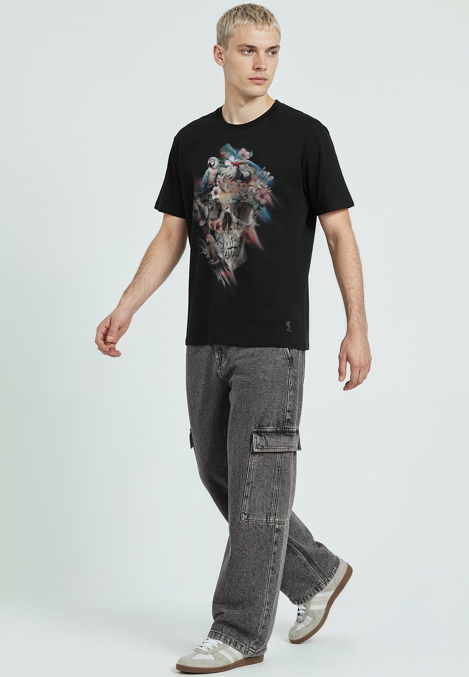 SKULL PARROT T-SHIRT BLACK