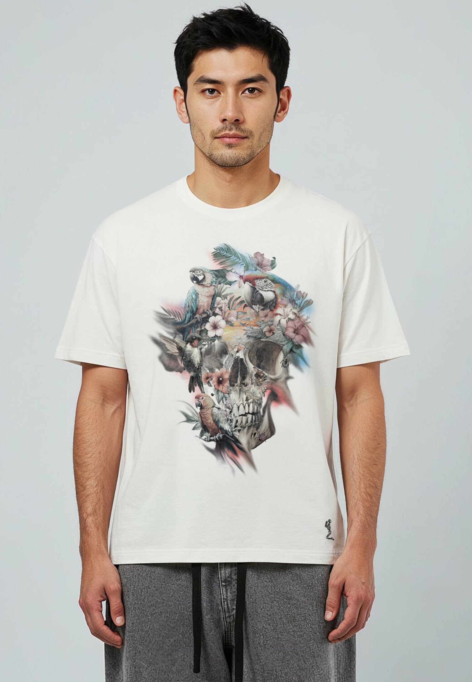 SKULL PARROT T-SHIRT OFF WHITE