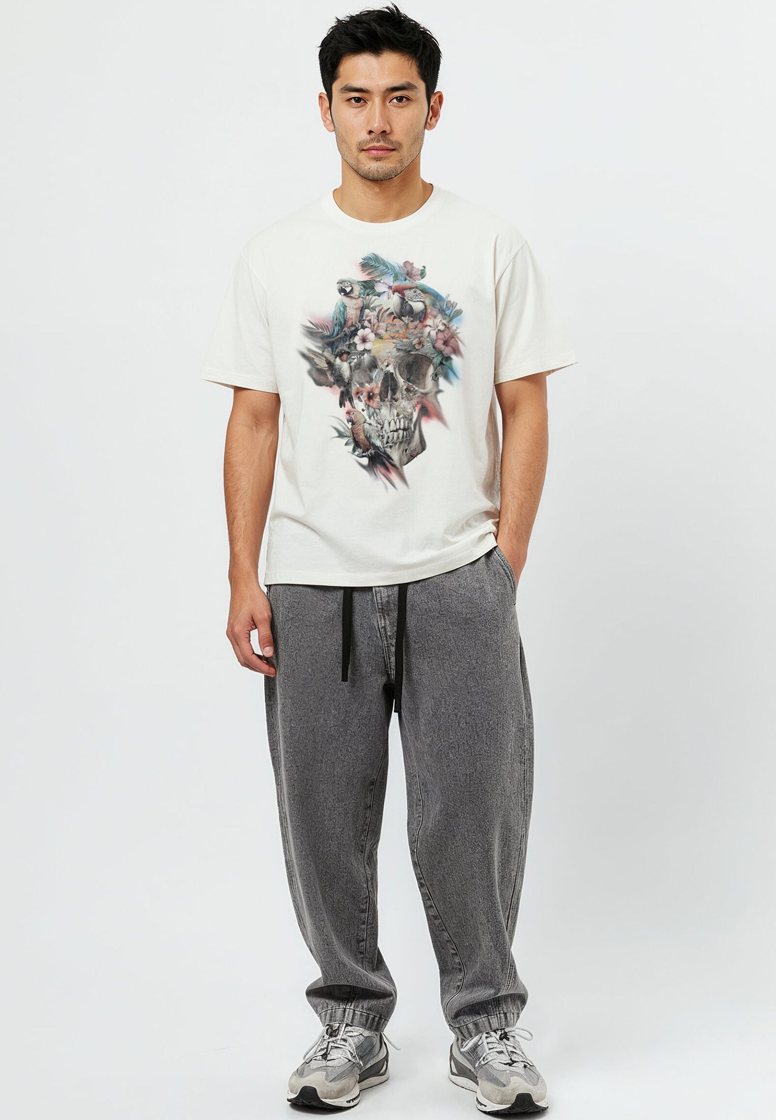 SKULL PARROT T-SHIRT OFF WHITE