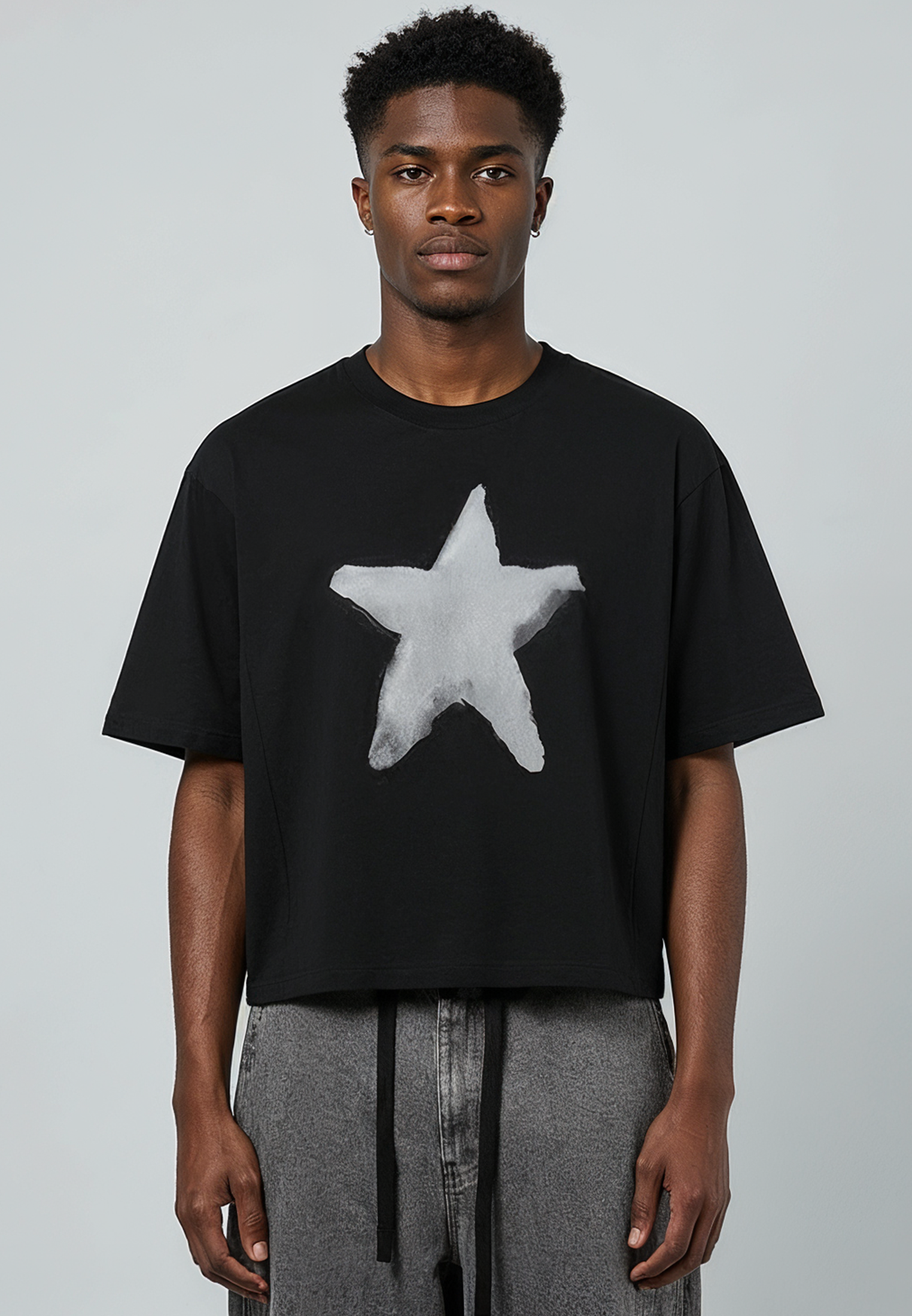STAR CROP T-SHIRT BLACK