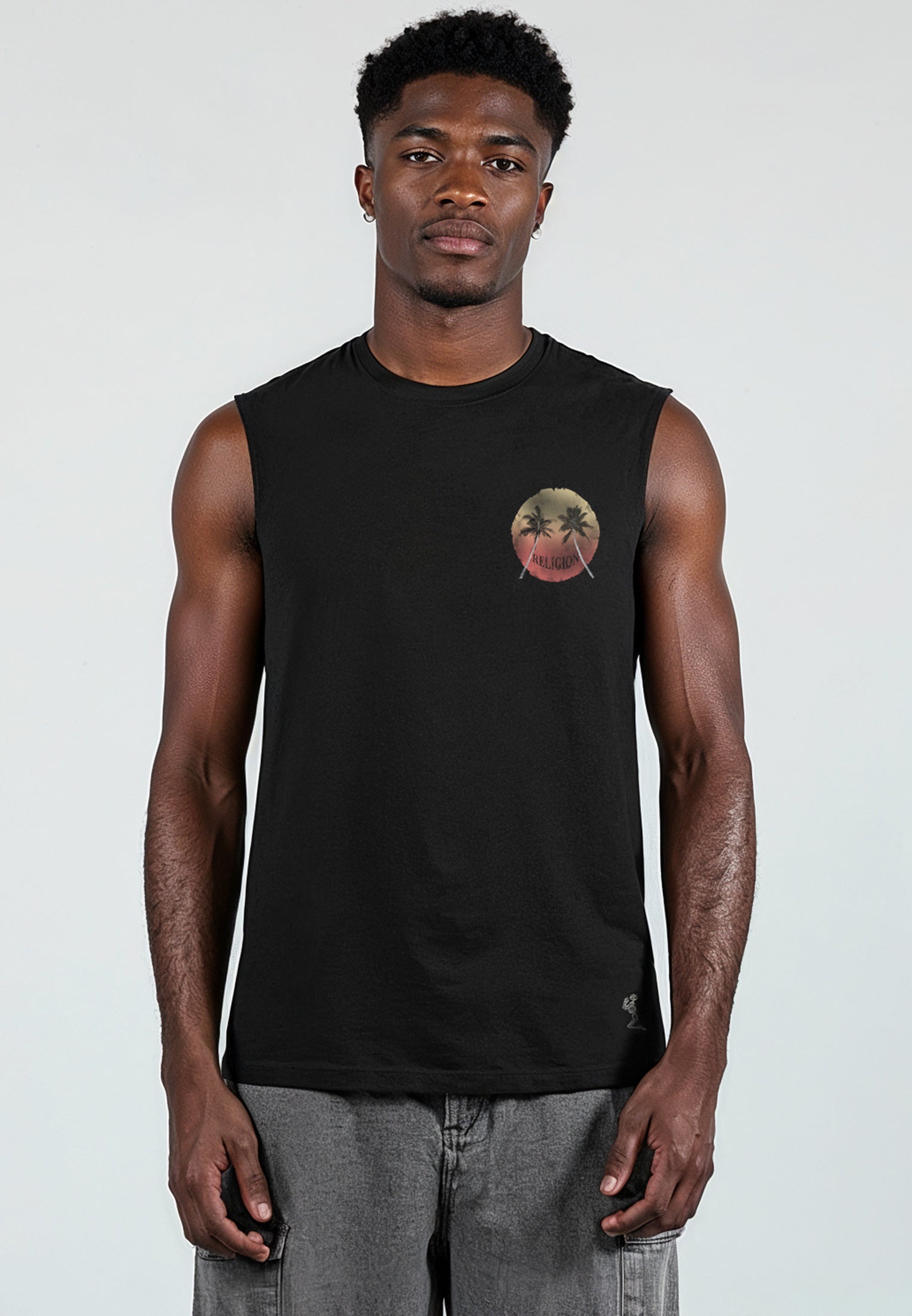 SUNSET SLEEVELESS T-SHIRT BLACK