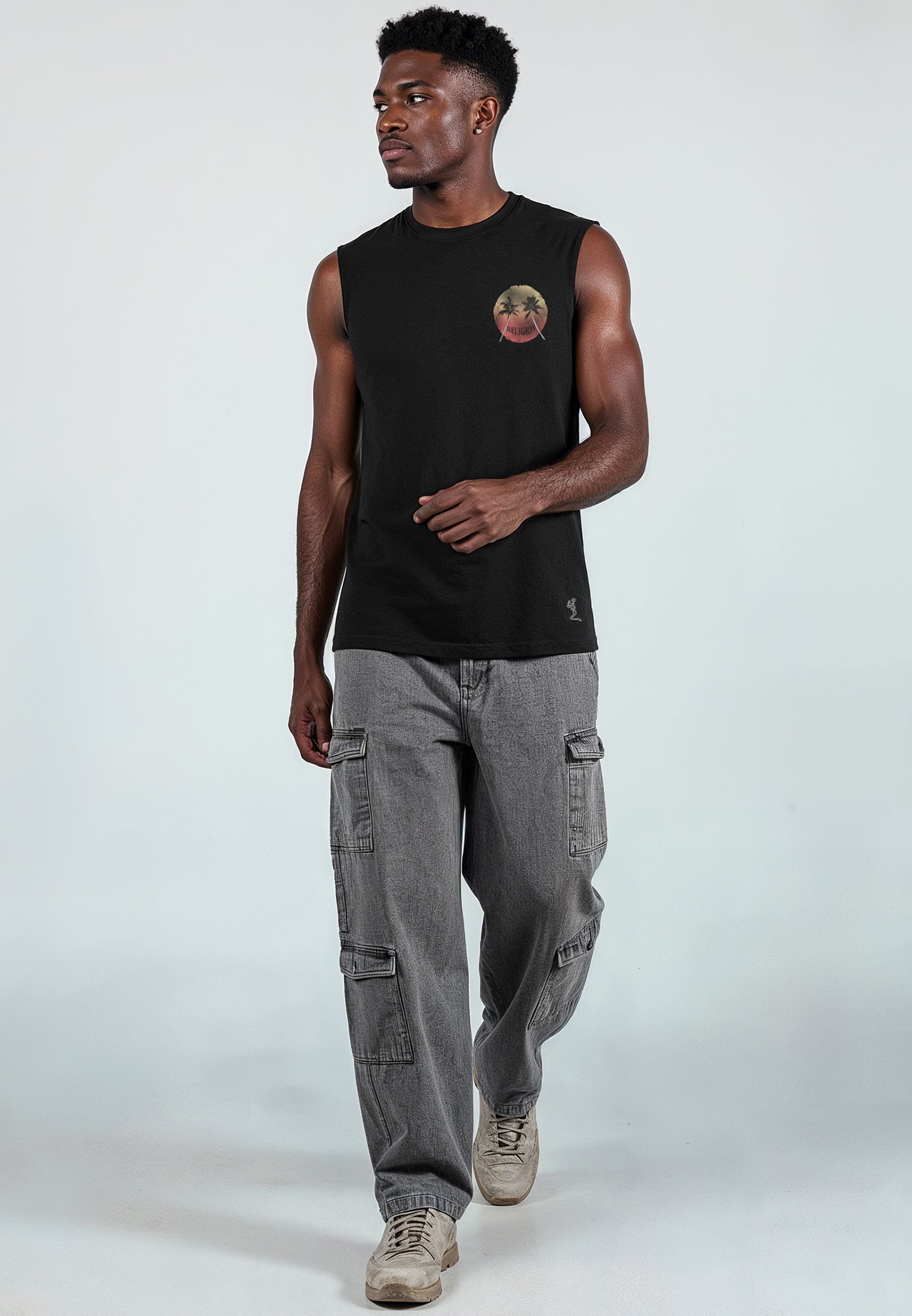 SUNSET SLEEVELESS T-SHIRT BLACK