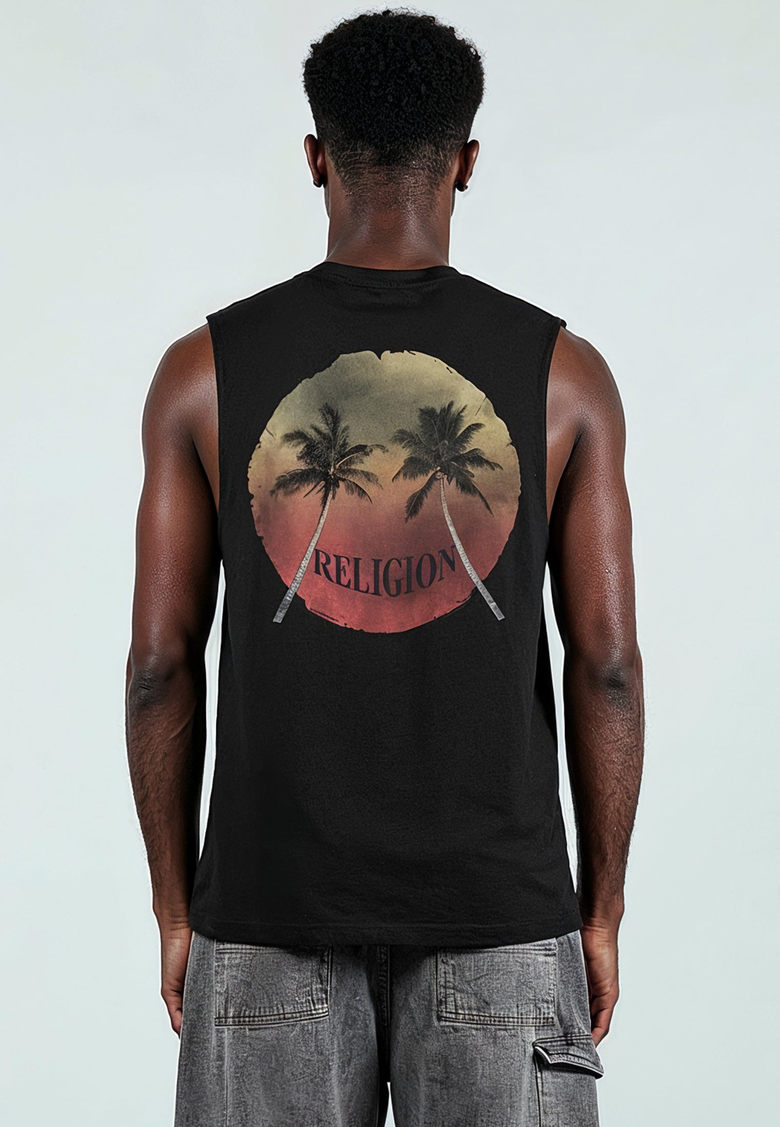 SUNSET SLEEVELESS T-SHIRT BLACK
