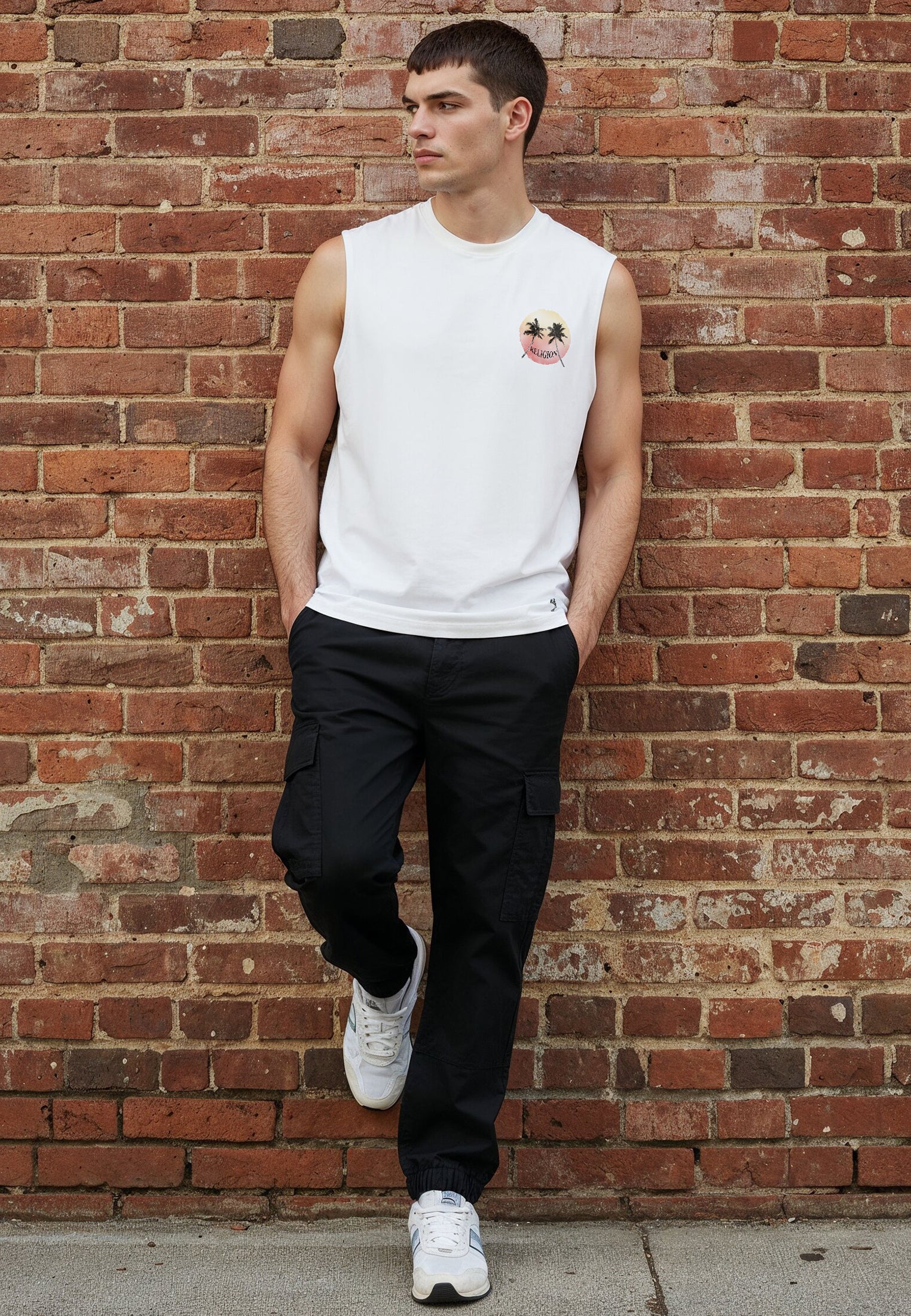 SUNSET SLEEVELESS T-SHIRT WHITE