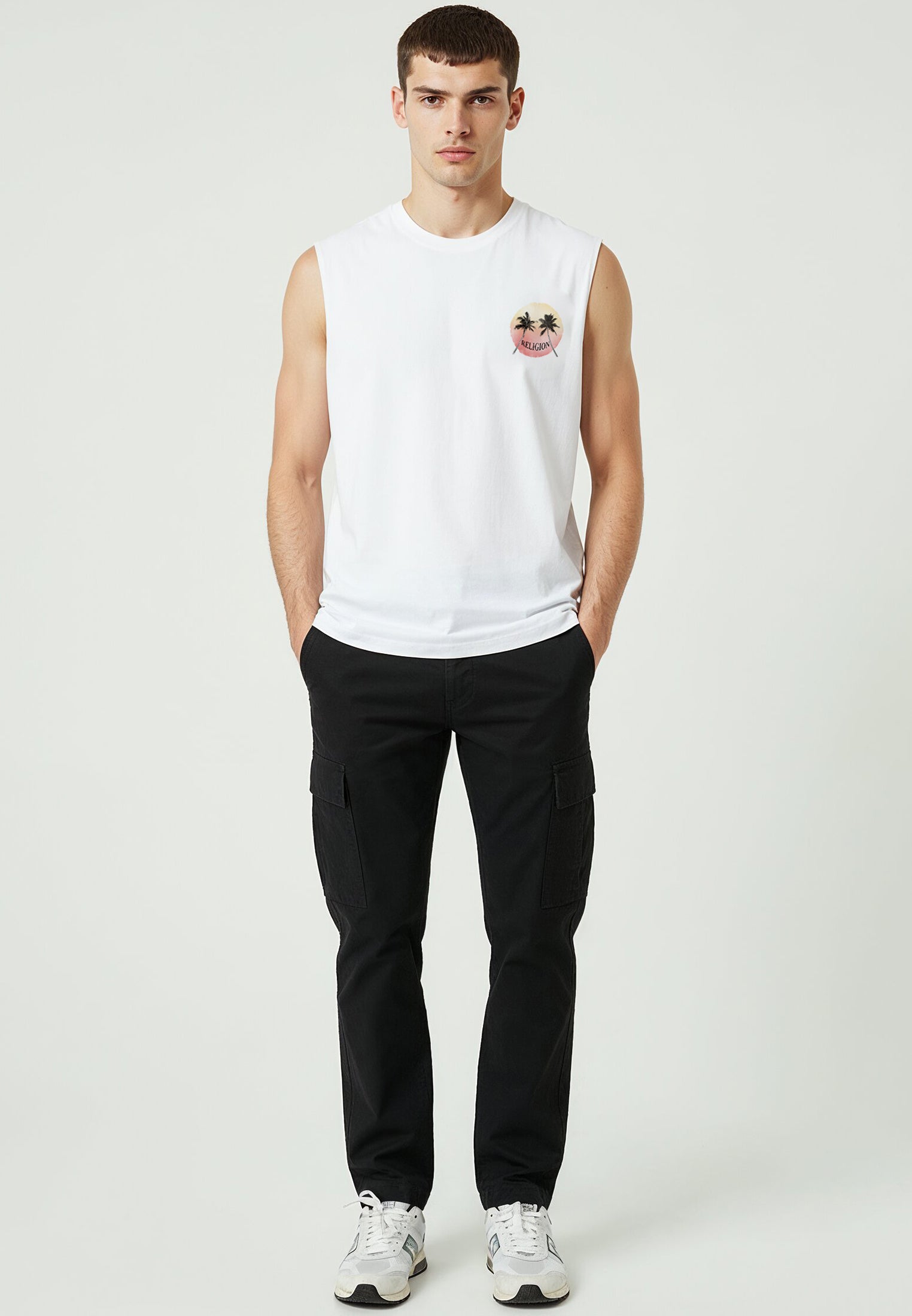 SUNSET SLEEVELESS T-SHIRT WHITE