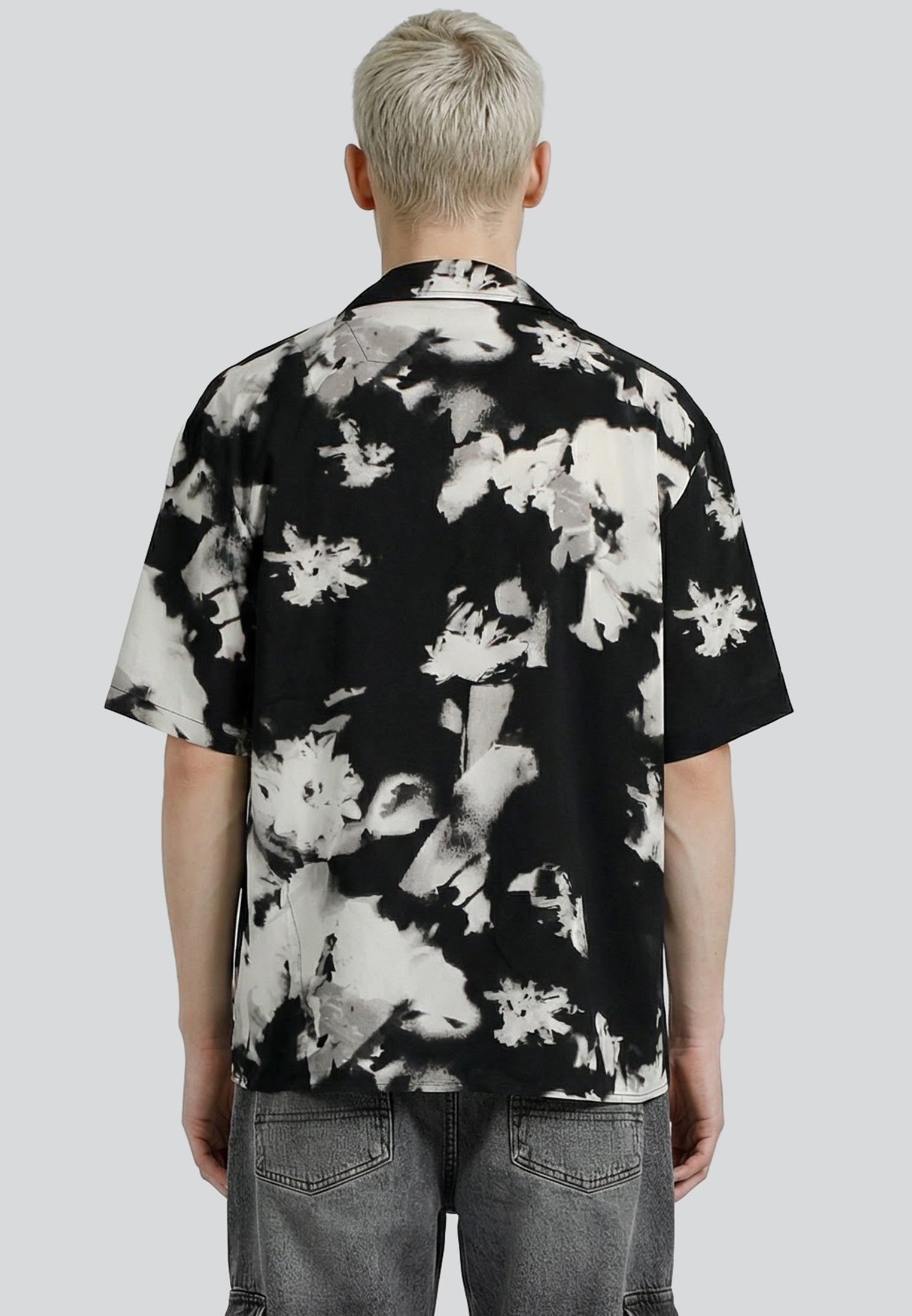 ABSTRACT ROSE SHIRT OFF WHITE & BLACK