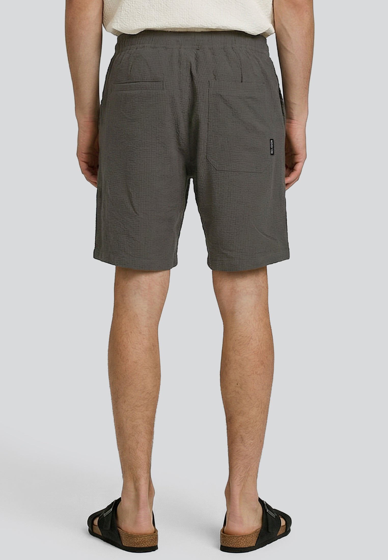 CRINKLE CHINO SHORTS SLATE