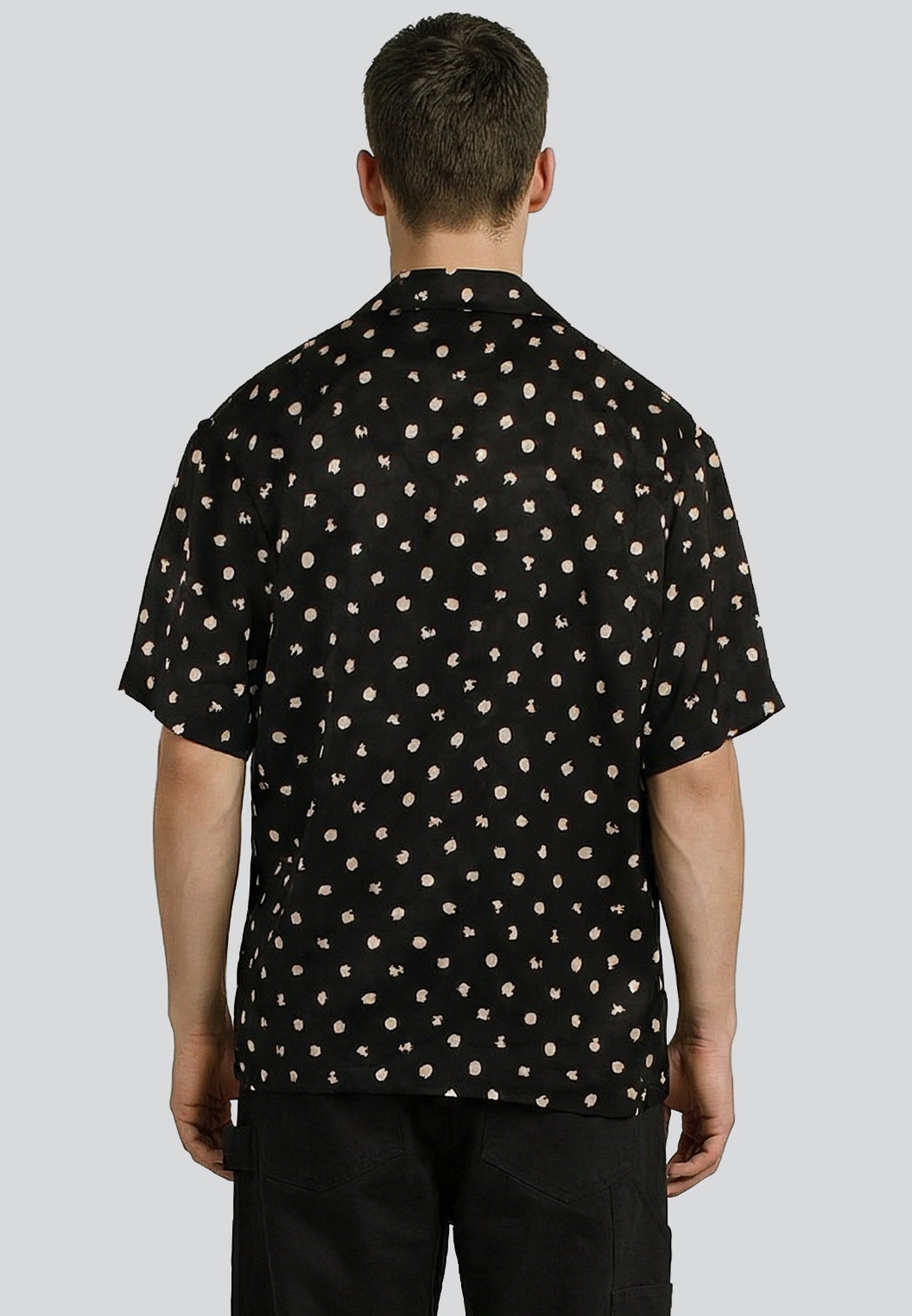FLOWER POLKA SHIRT OFF WHITE & BLACK