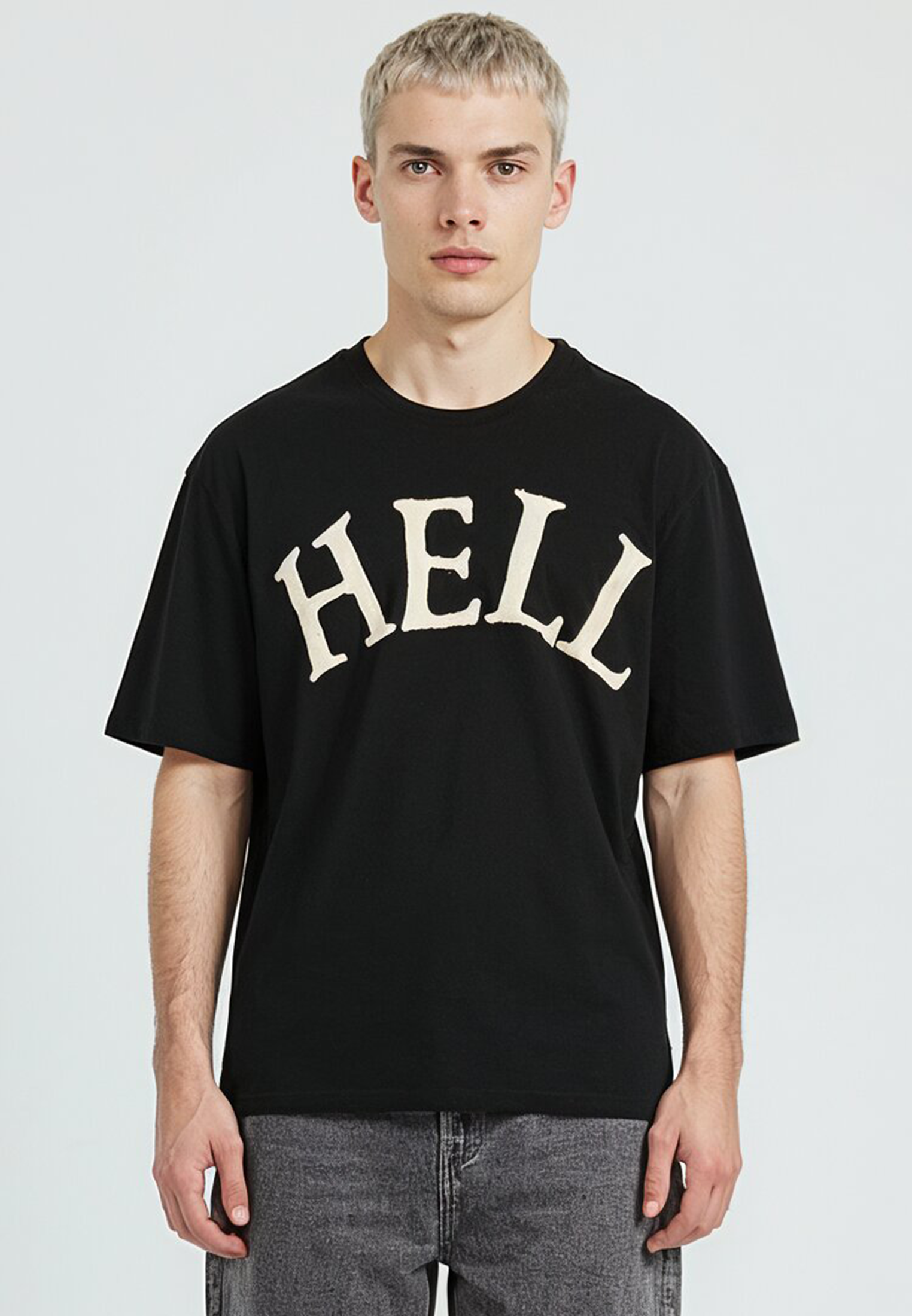APPLIQUE HELL T-SHIRT BLACK