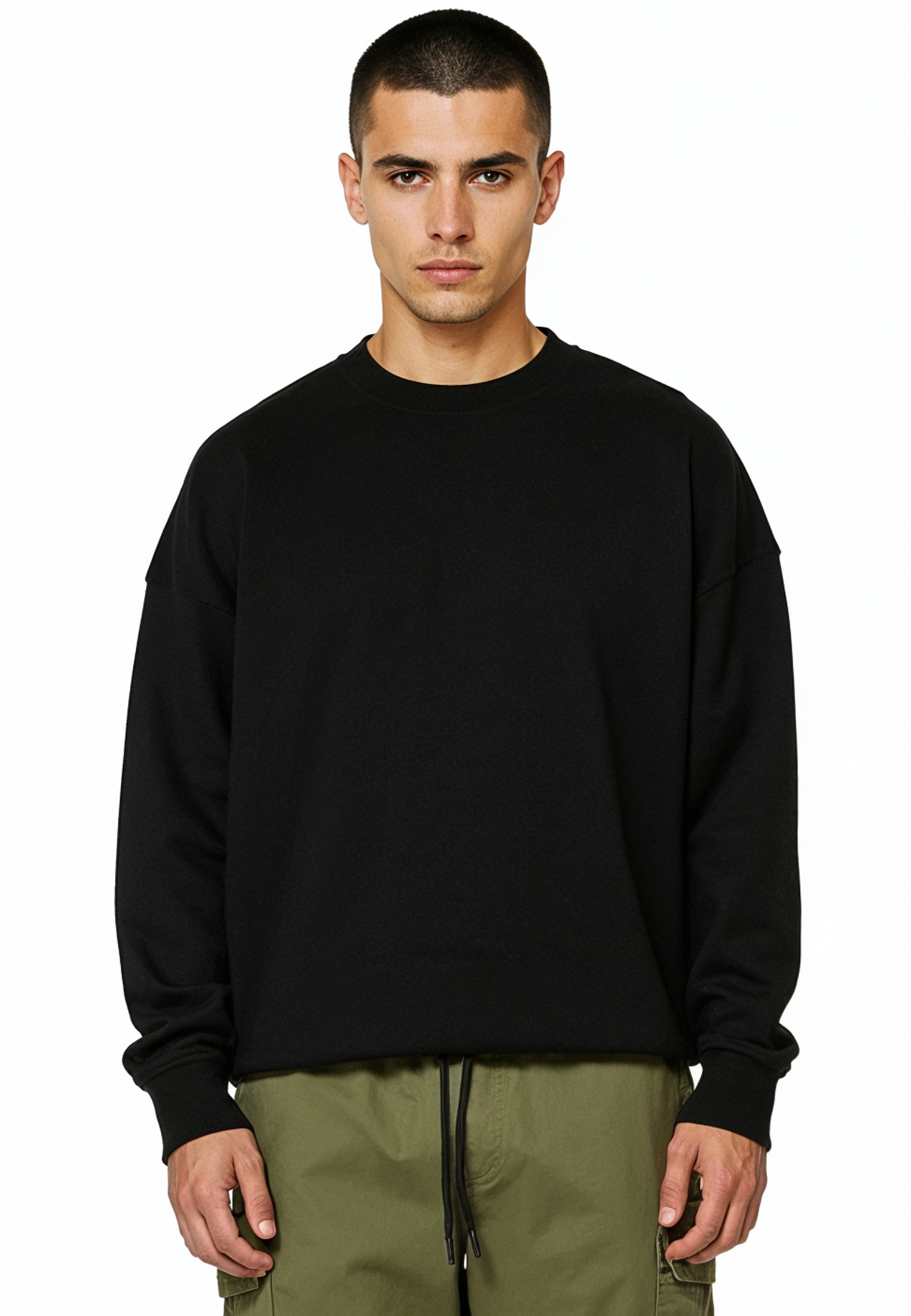 APPLIQUE SKULL SWEAT BLACK