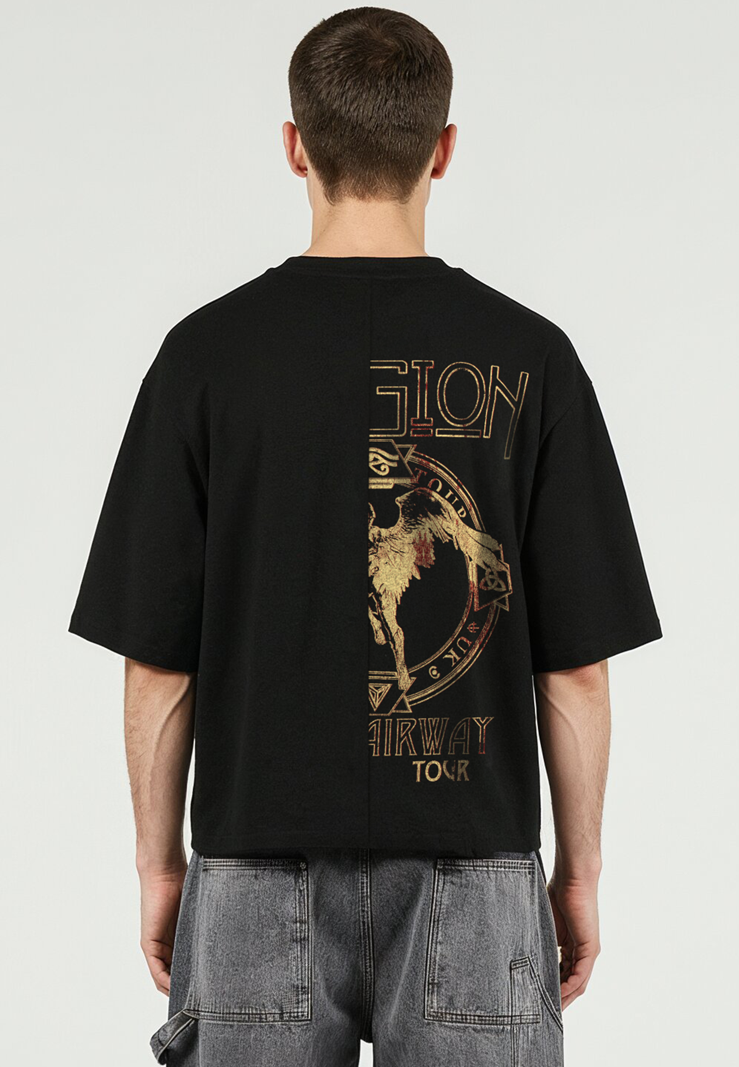 SPLIT STAIRCASE T-SHIRT BLACK