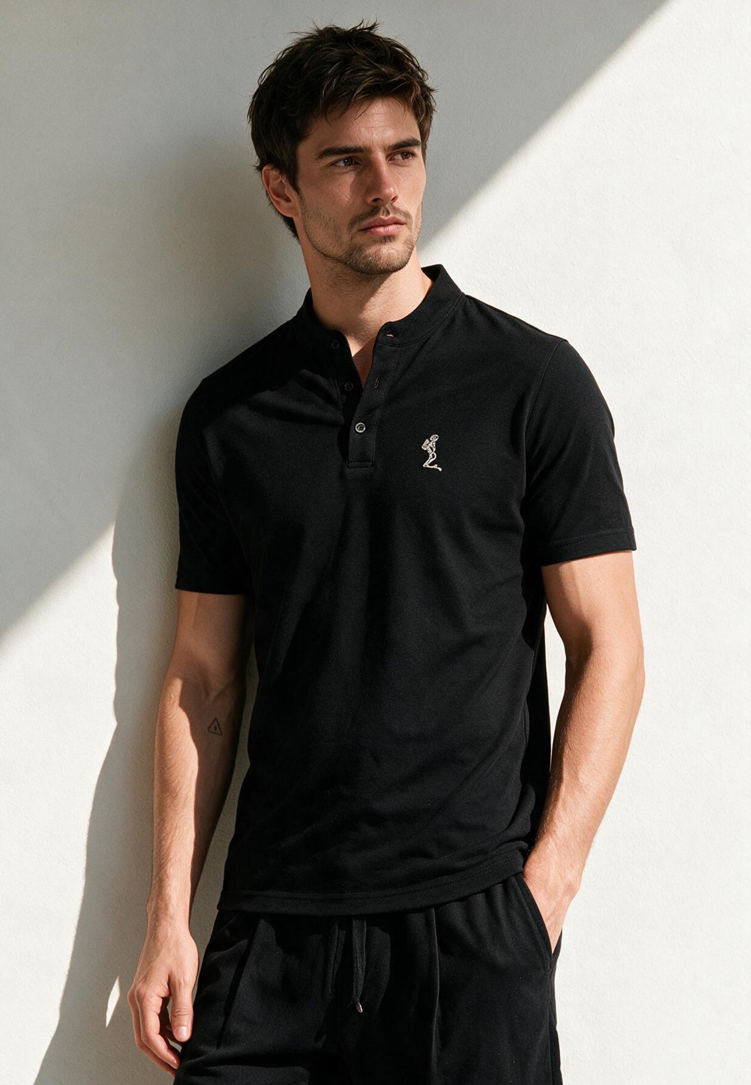ESSENTIAL ORSON BLACK POLO SHIRT