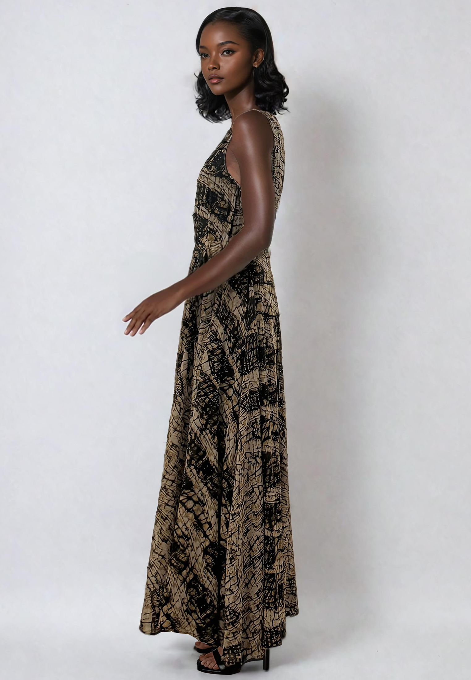 SIGNATURE MAXI DRESS HIDE PRINT
