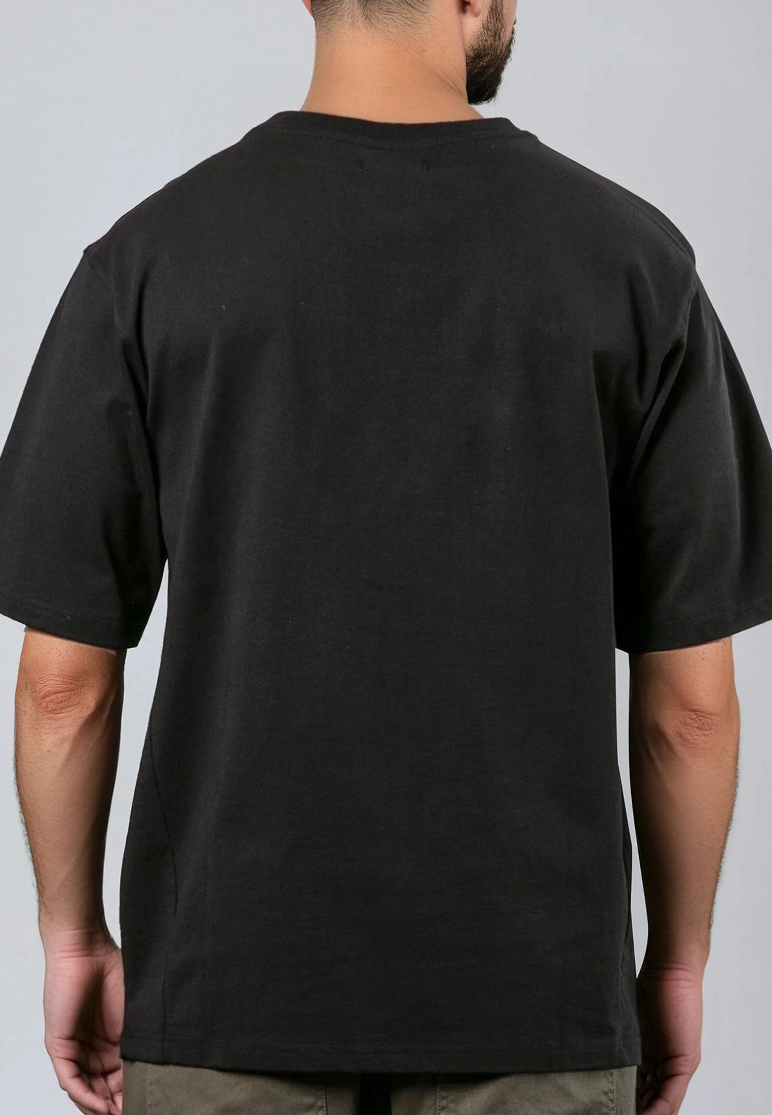 ZIP POCKET OVERSIZED T-SHIRT BLACK