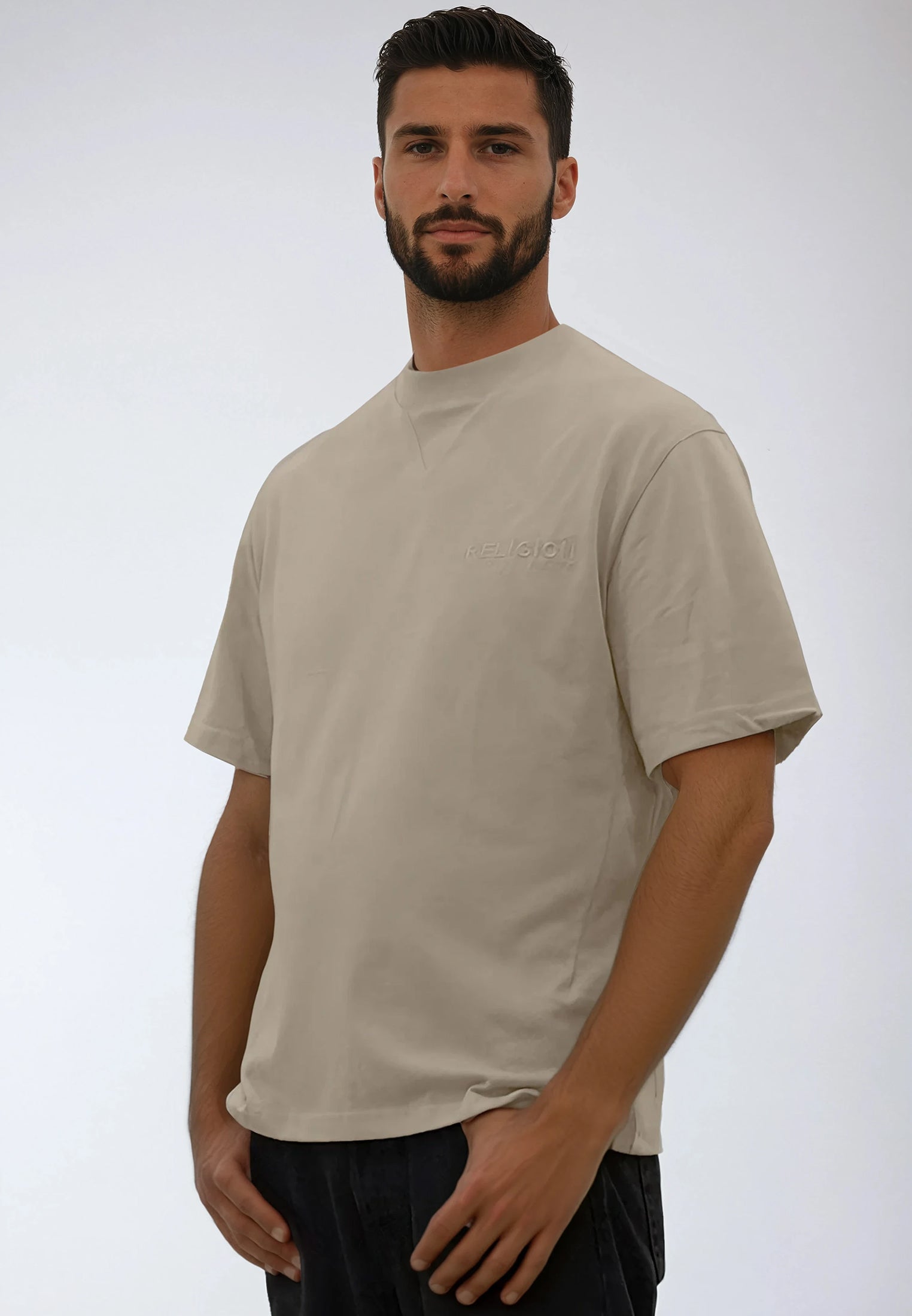 LOGO OVERSIZED T-SHIRT FAWN