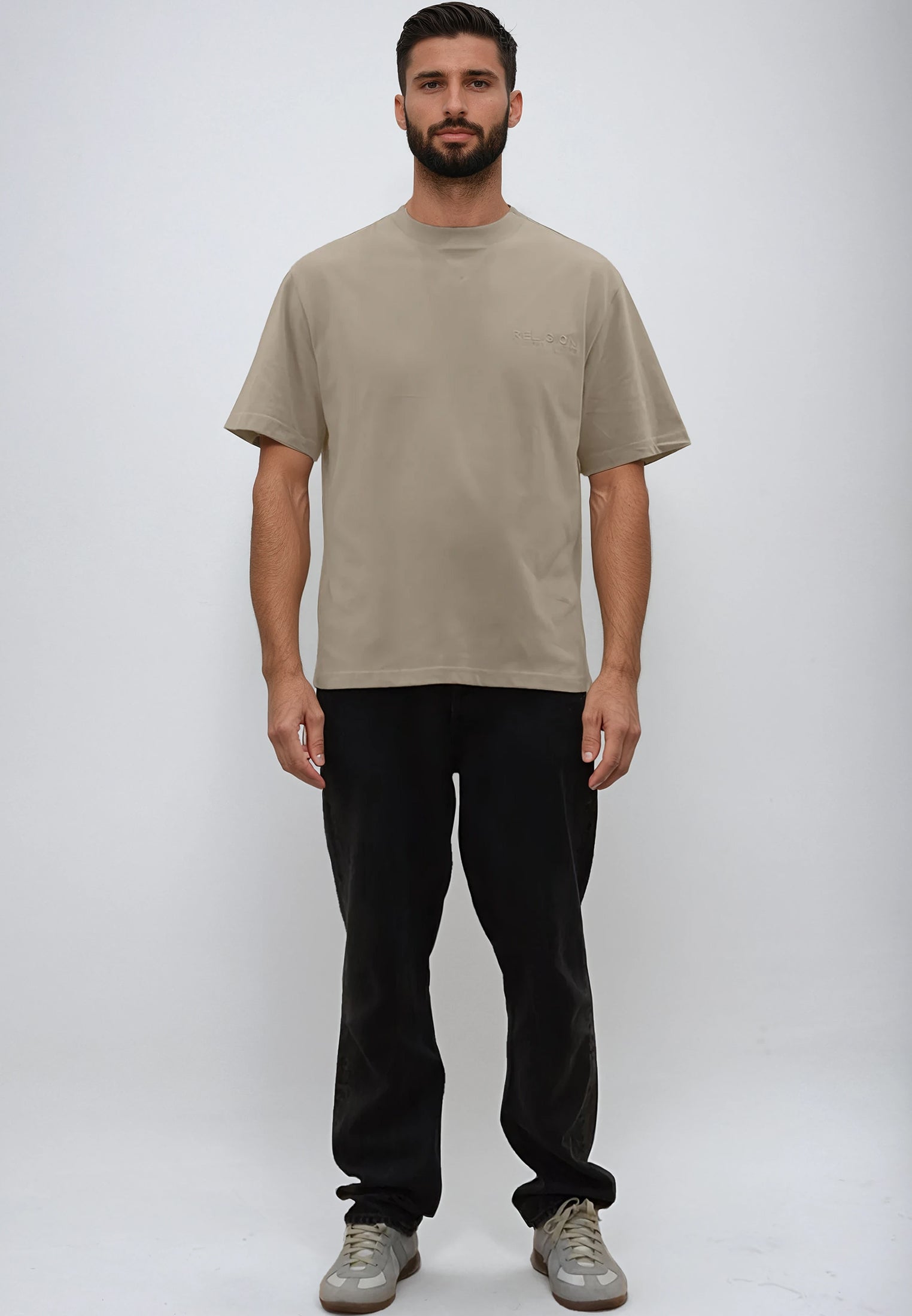 LOGO OVERSIZED T-SHIRT FAWN